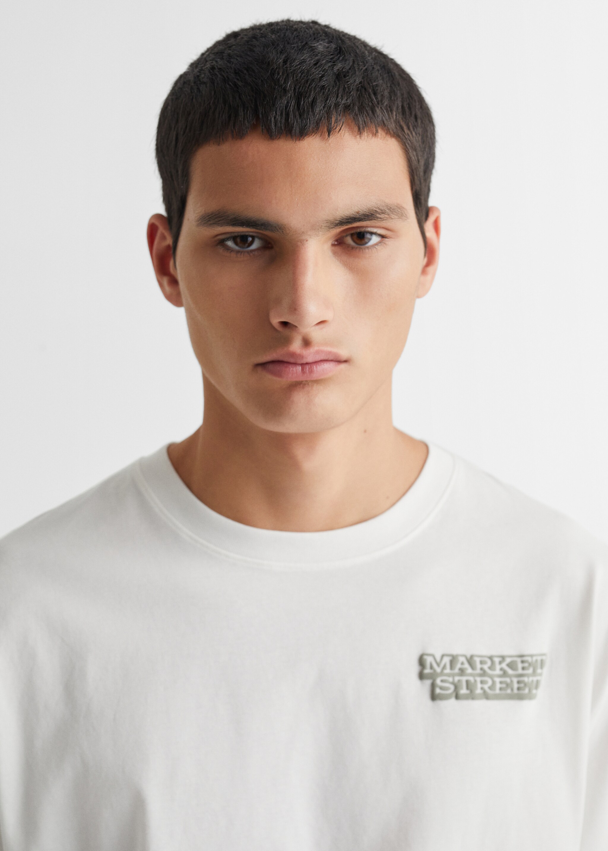T-shirt message imprimé - Détail de l'article 1, Blanc. Ref: 67012924-00.