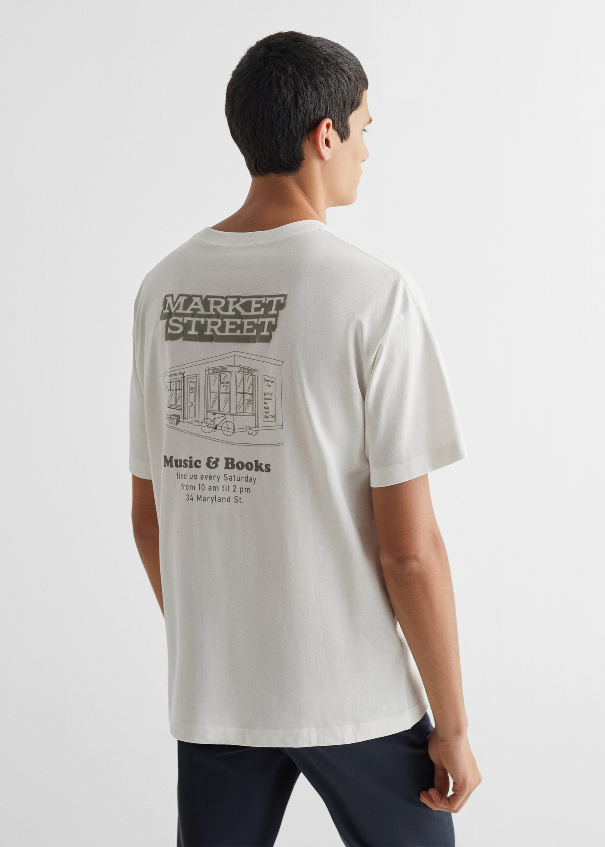 T-shirt message imprimé - Verso de l’article, Blanc. Ref: 67012924-00.