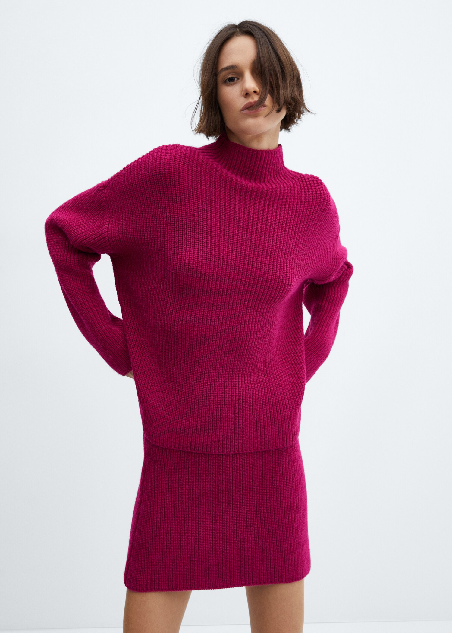 Jersey punto cuello alto - Plano medio