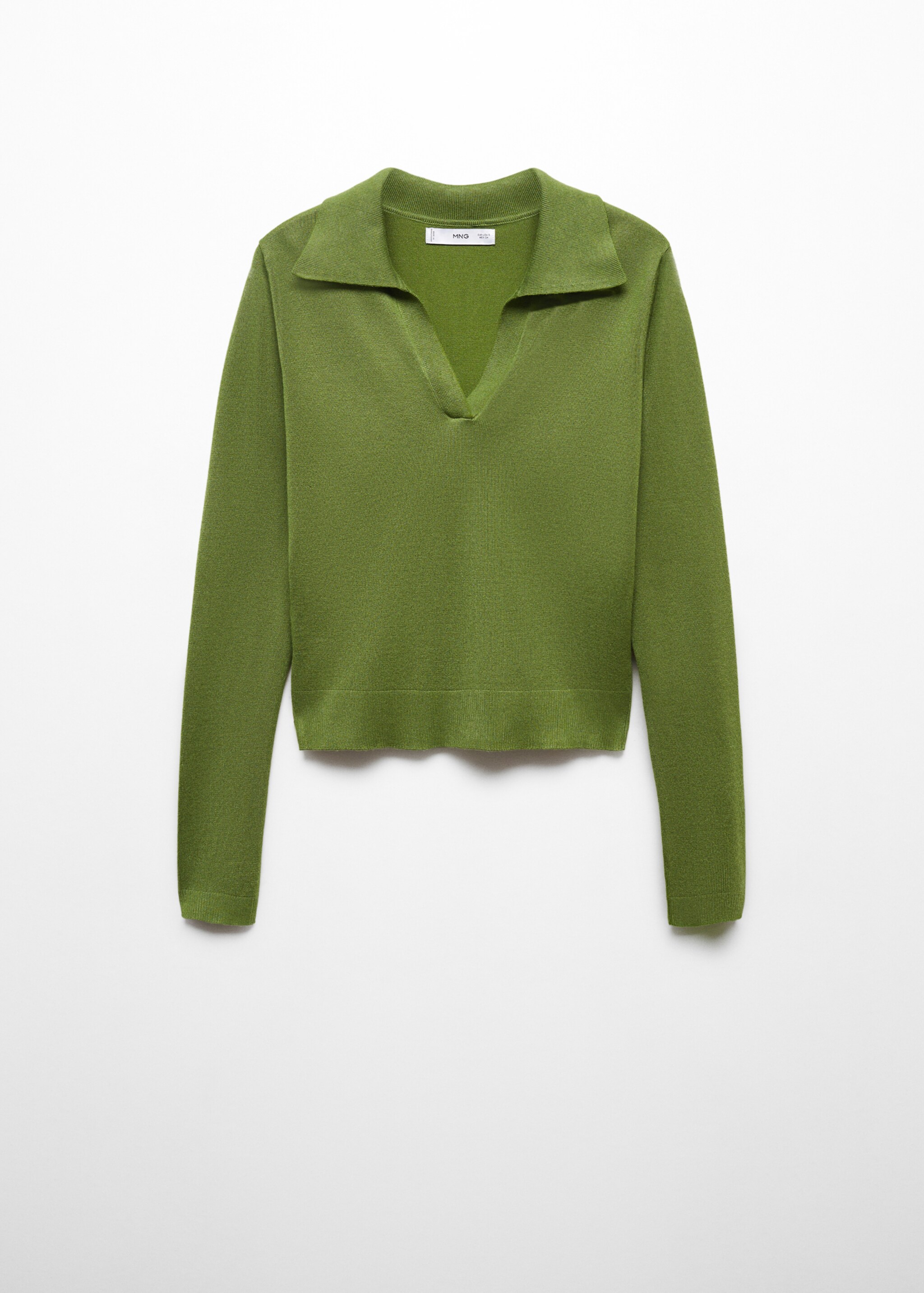 Knitted polo-neck sweater - Article without model, Green. Ref: 67013268-00.