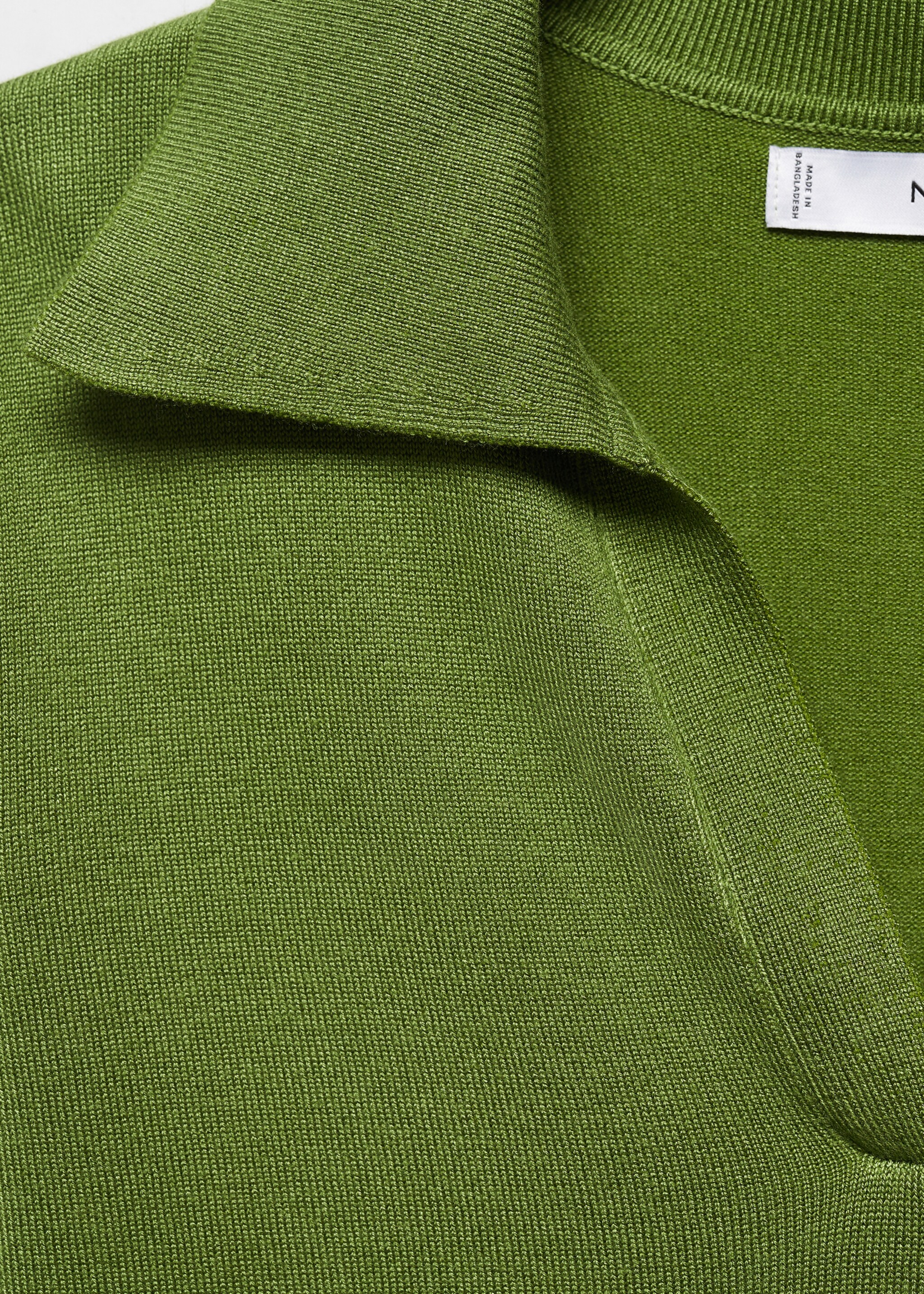 Knitted polo-neck sweater - Details of the article 8, Green. Ref: 67013268-00.