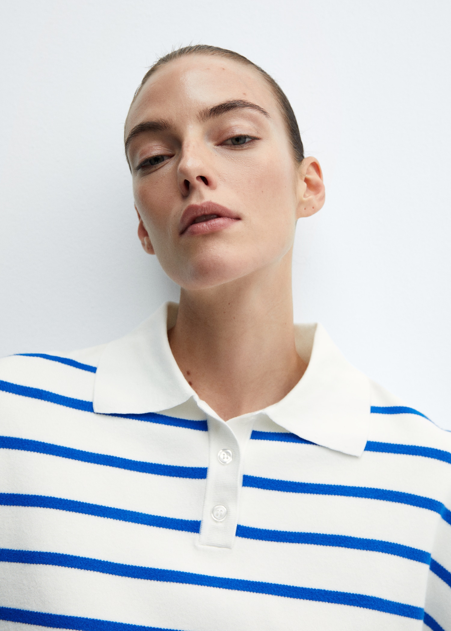 Striped polo-neck sweater - Details of the article 1