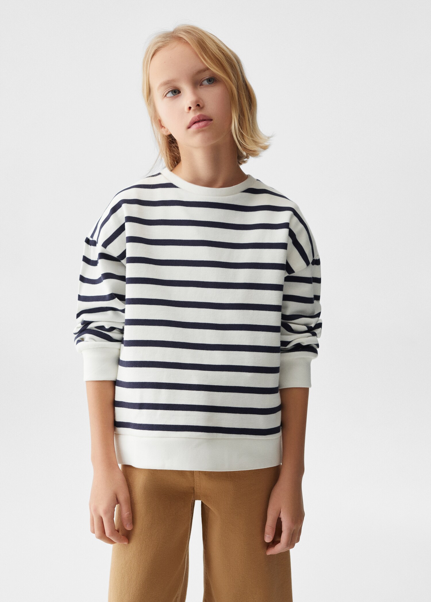 Gestreept katoenen sweatshirt - Middenvlak