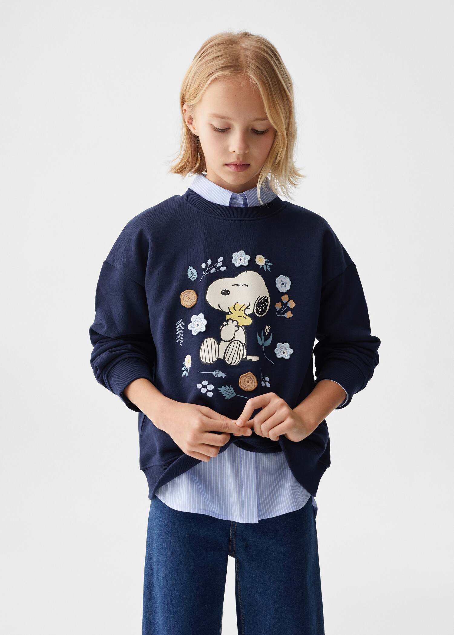 Gemusterte Sweatshirt Snoopy - Mittlere Ansicht