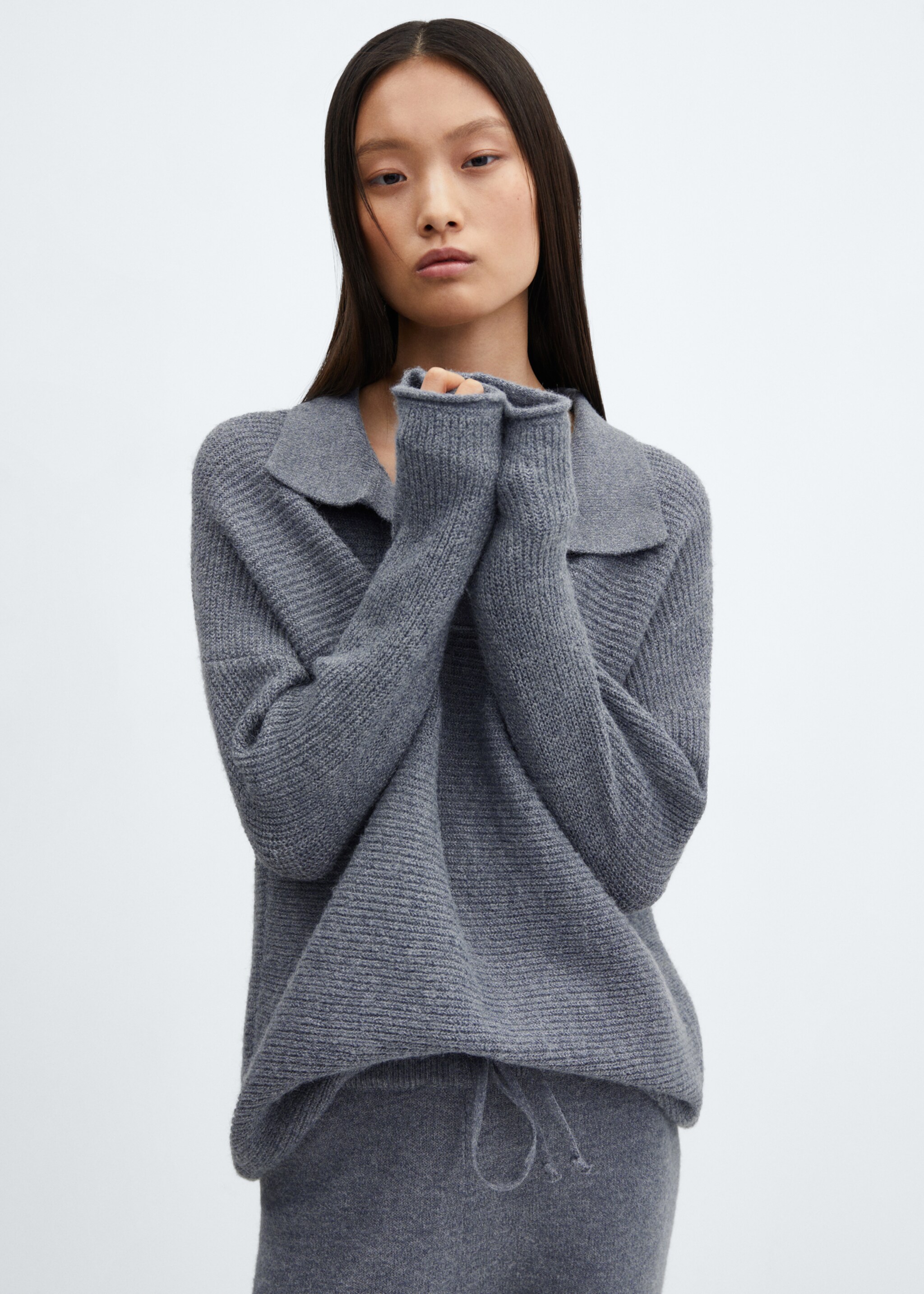 Oversized-Strickpullover - Mittlere Ansicht, Tintenblau. Ref: 67014022-00.