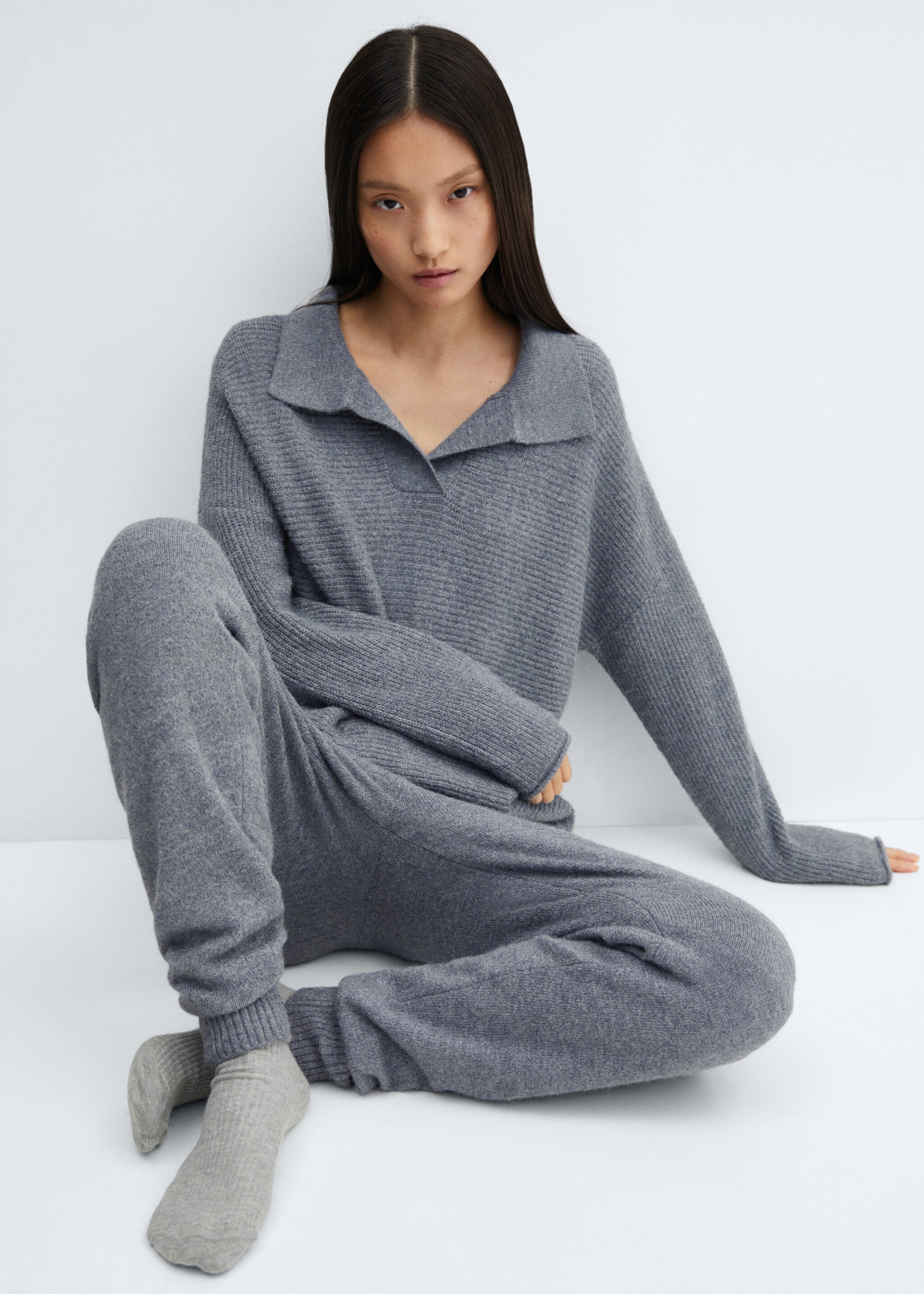 Oversized-Strickpullover - Detail des Artikels 2, Tintenblau. Ref: 67014022-00.