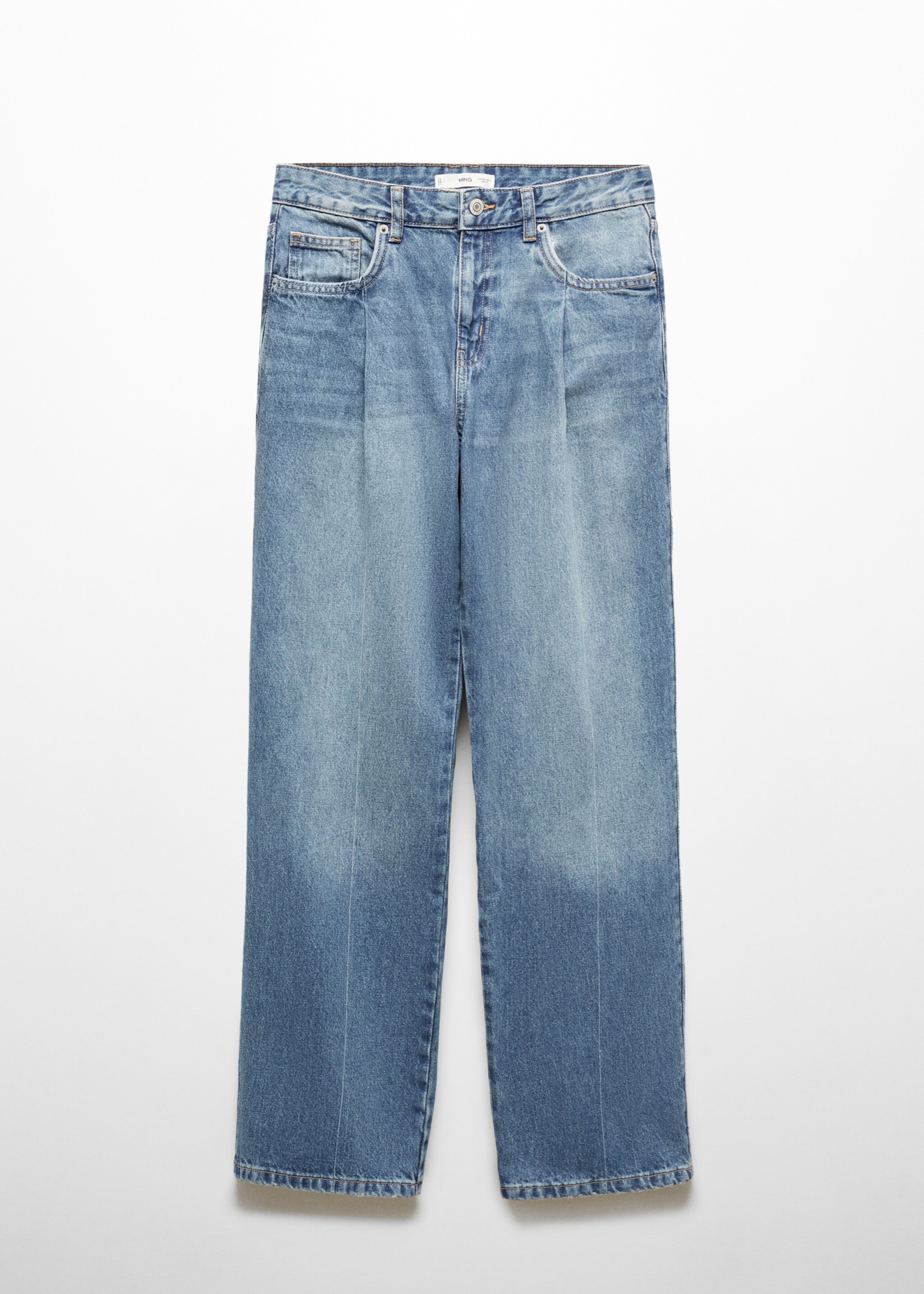 Straight pleated jeans - Article without model