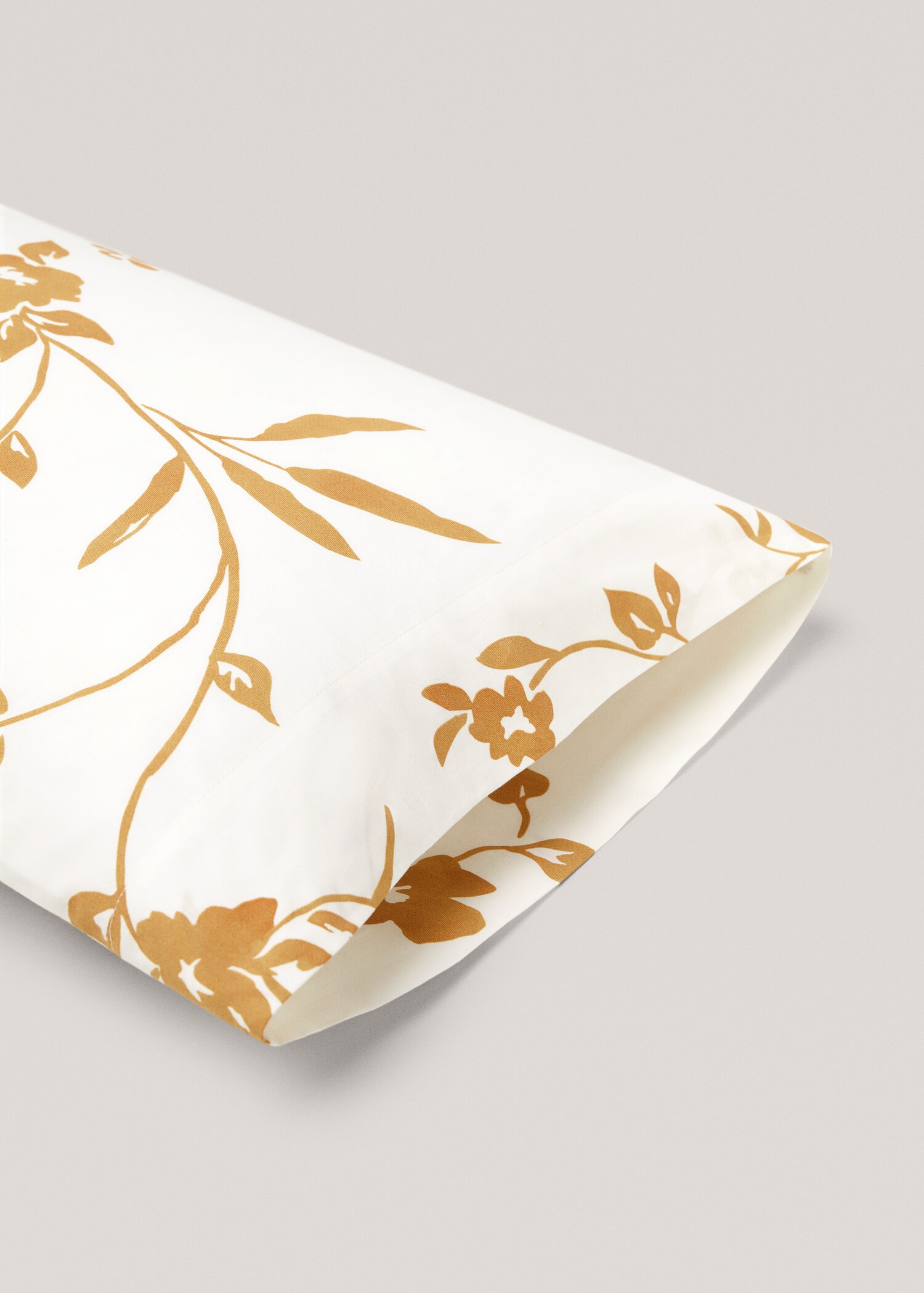Cotton pillowcase with flower design 45x110cm - Details of the article 2