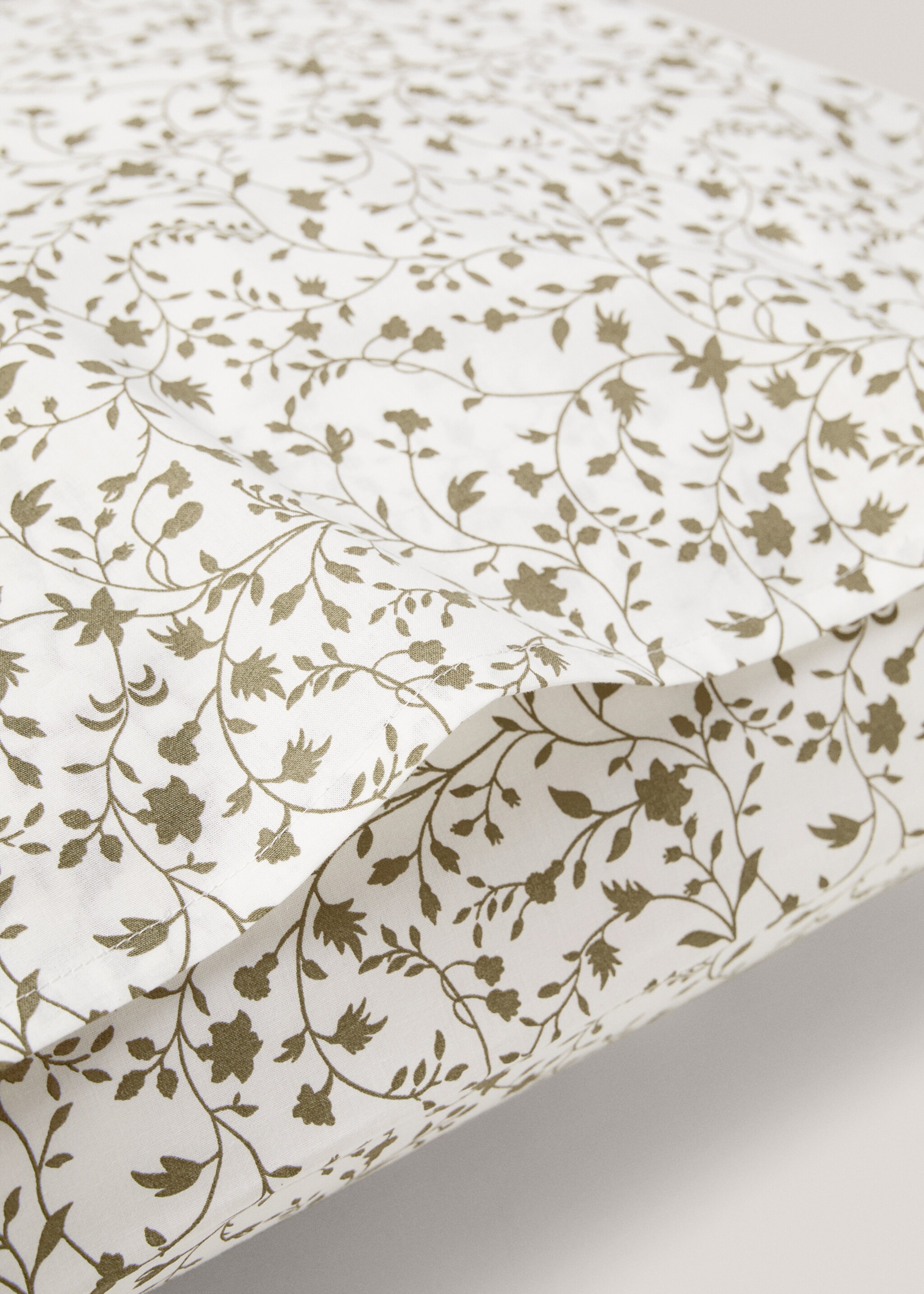 Geblümter Kopfkissenbezug aus Baumwolle 60 x 60 cm (2er-Pack) - Detail des Artikels 2, Grün. Ref: 67014046-00.