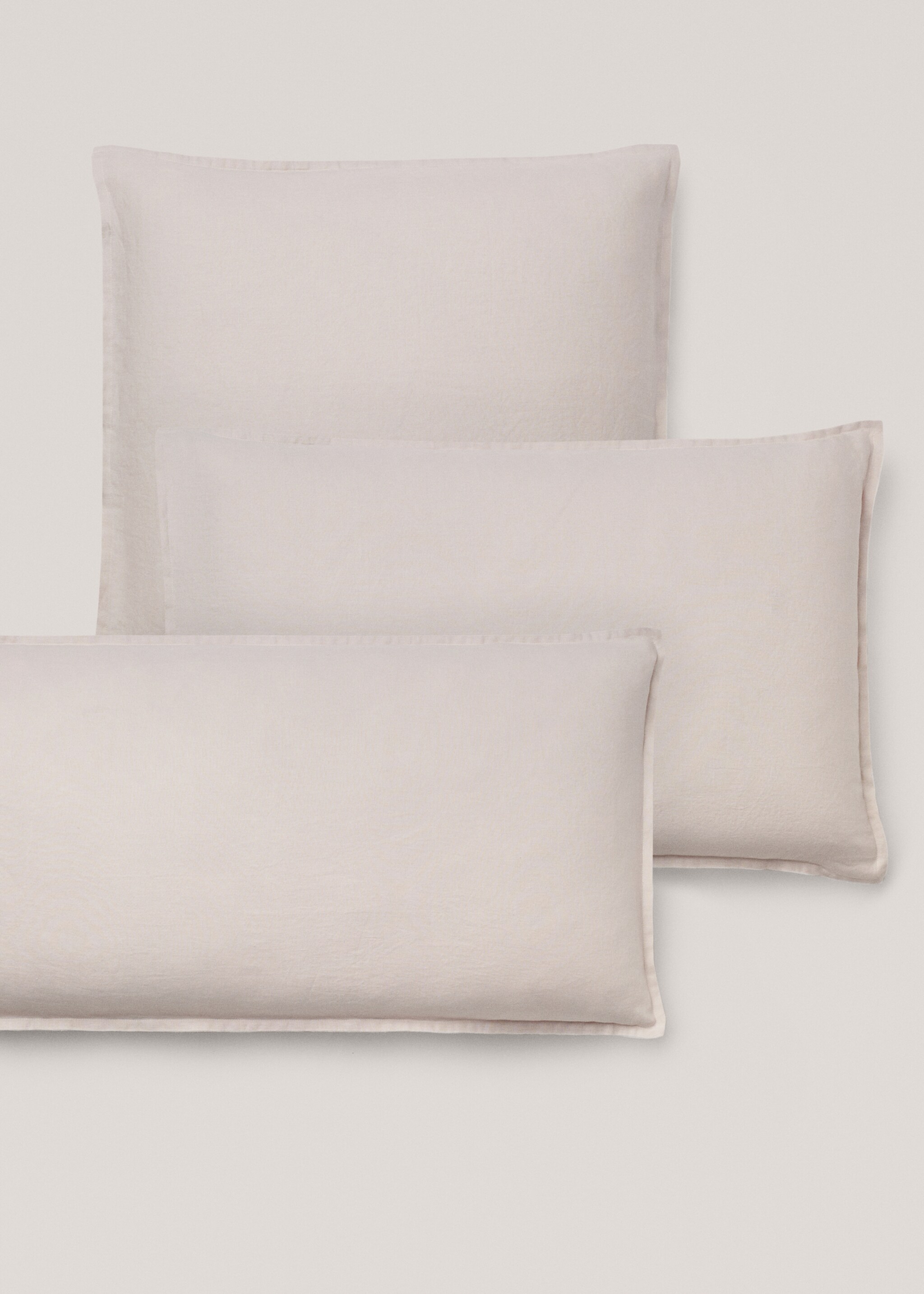 Kopfkissenbezug aus 100 % Leinen 60 x 60 cm - Detail des Artikels 4, Beige. Ref: 67014060-00.