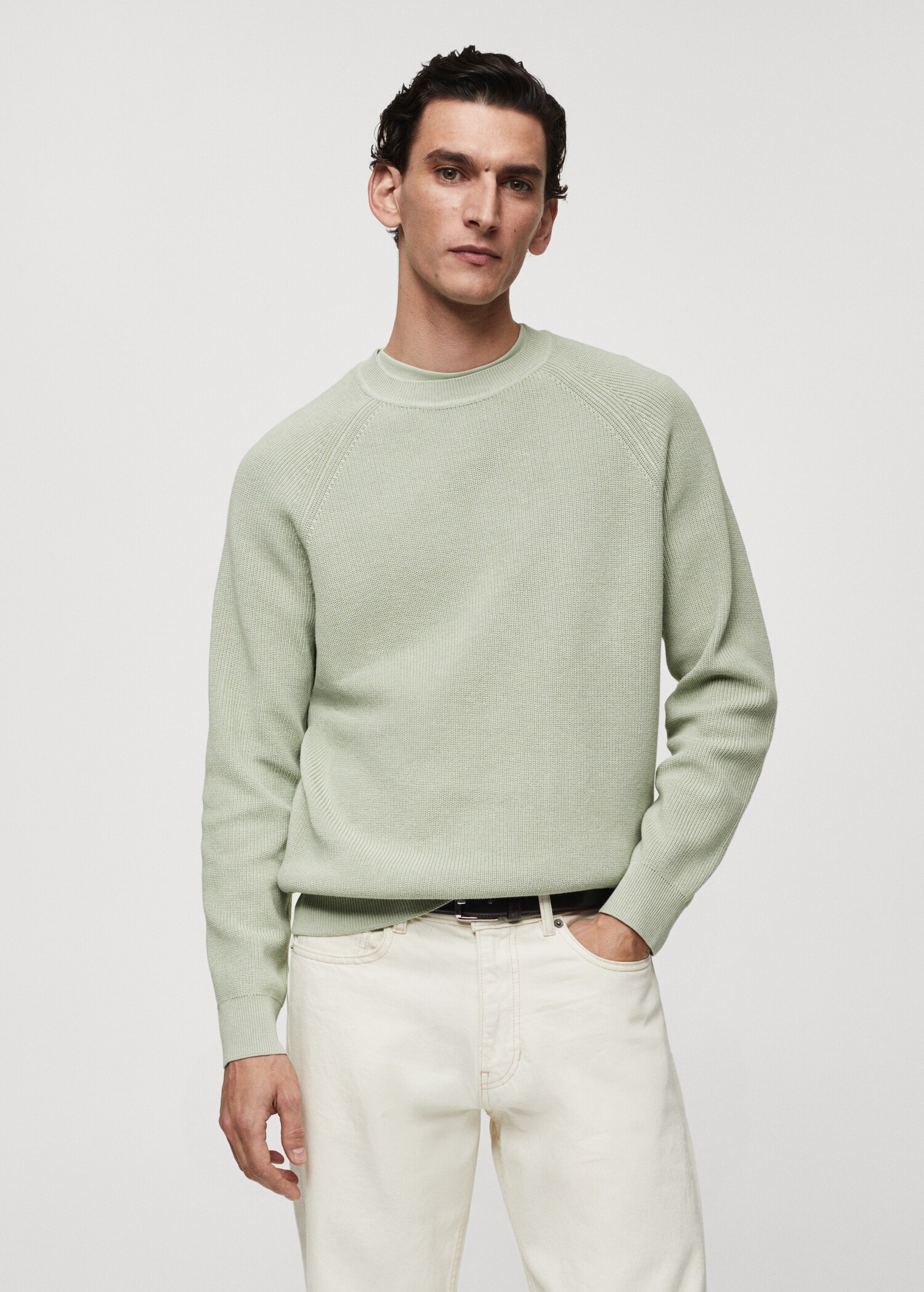 Ribbed round-neck sweater - Medium plane