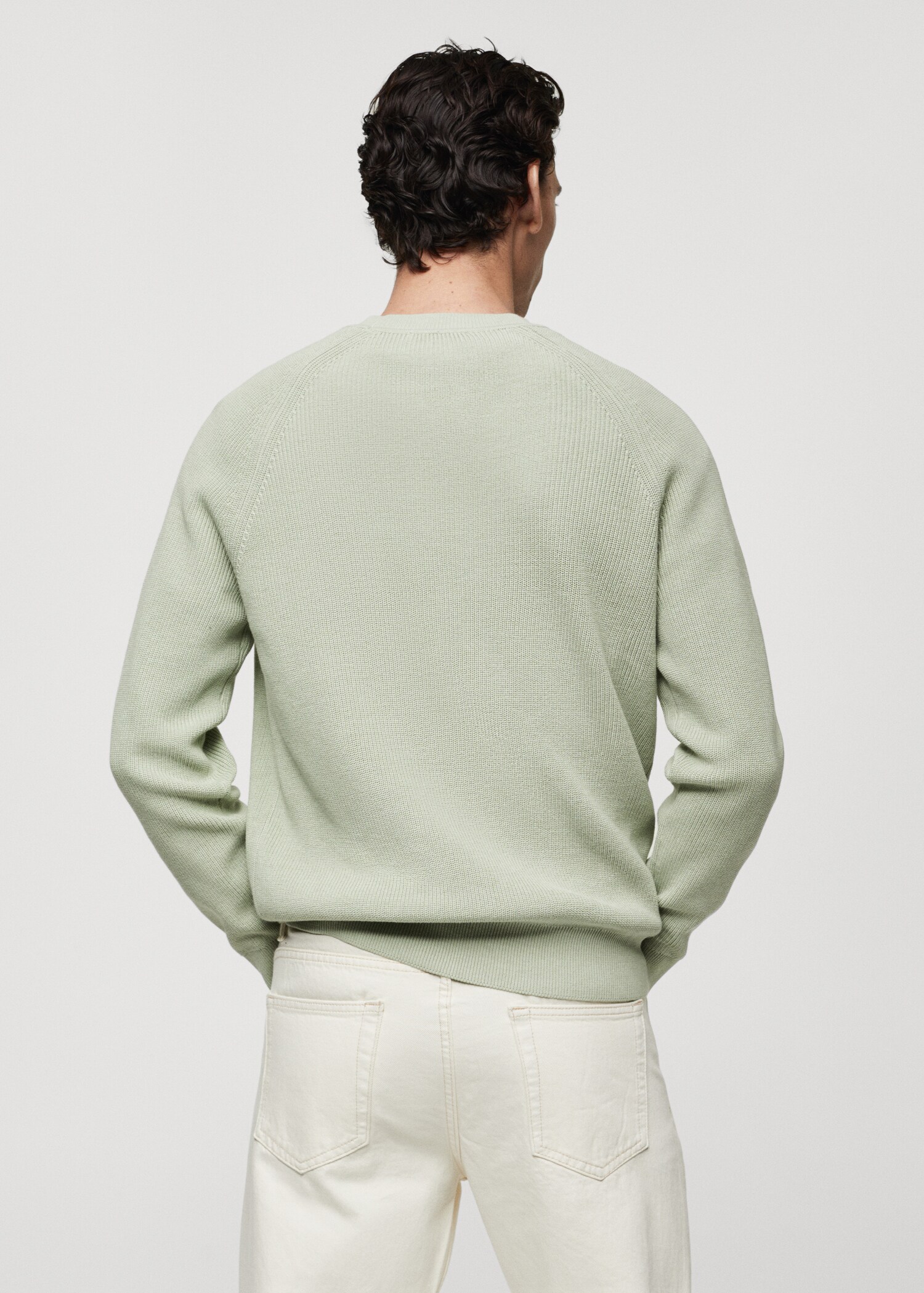 Ribbed round-neck sweater - Reverse of the article