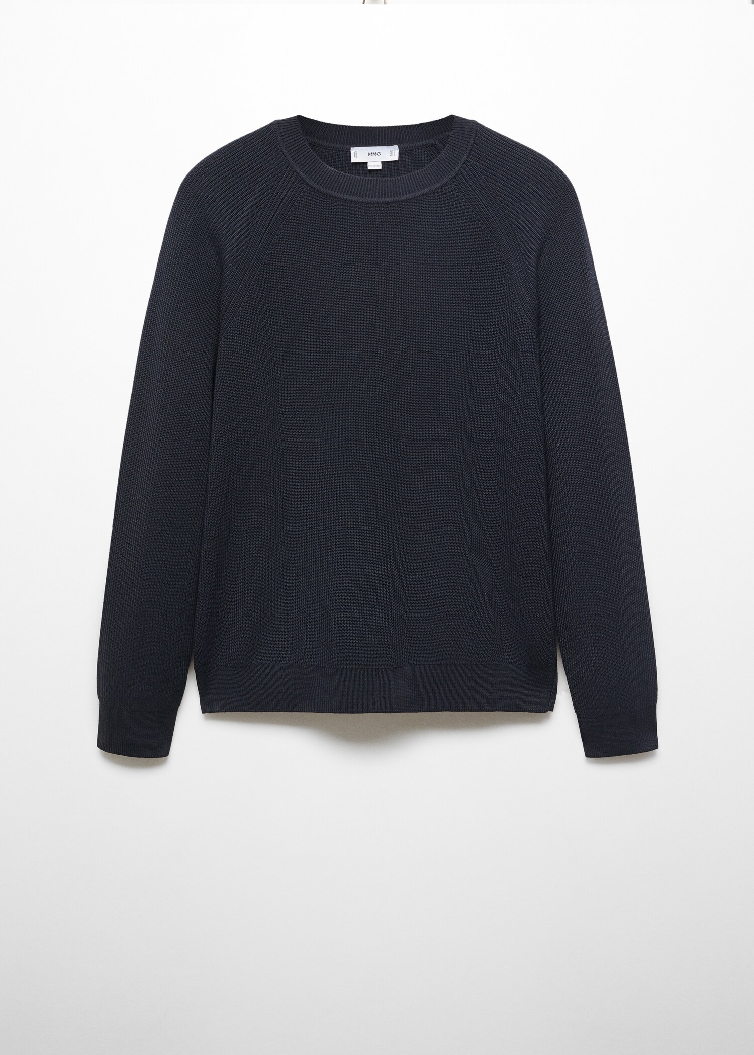 Ribbed round-neck sweater - Article without model