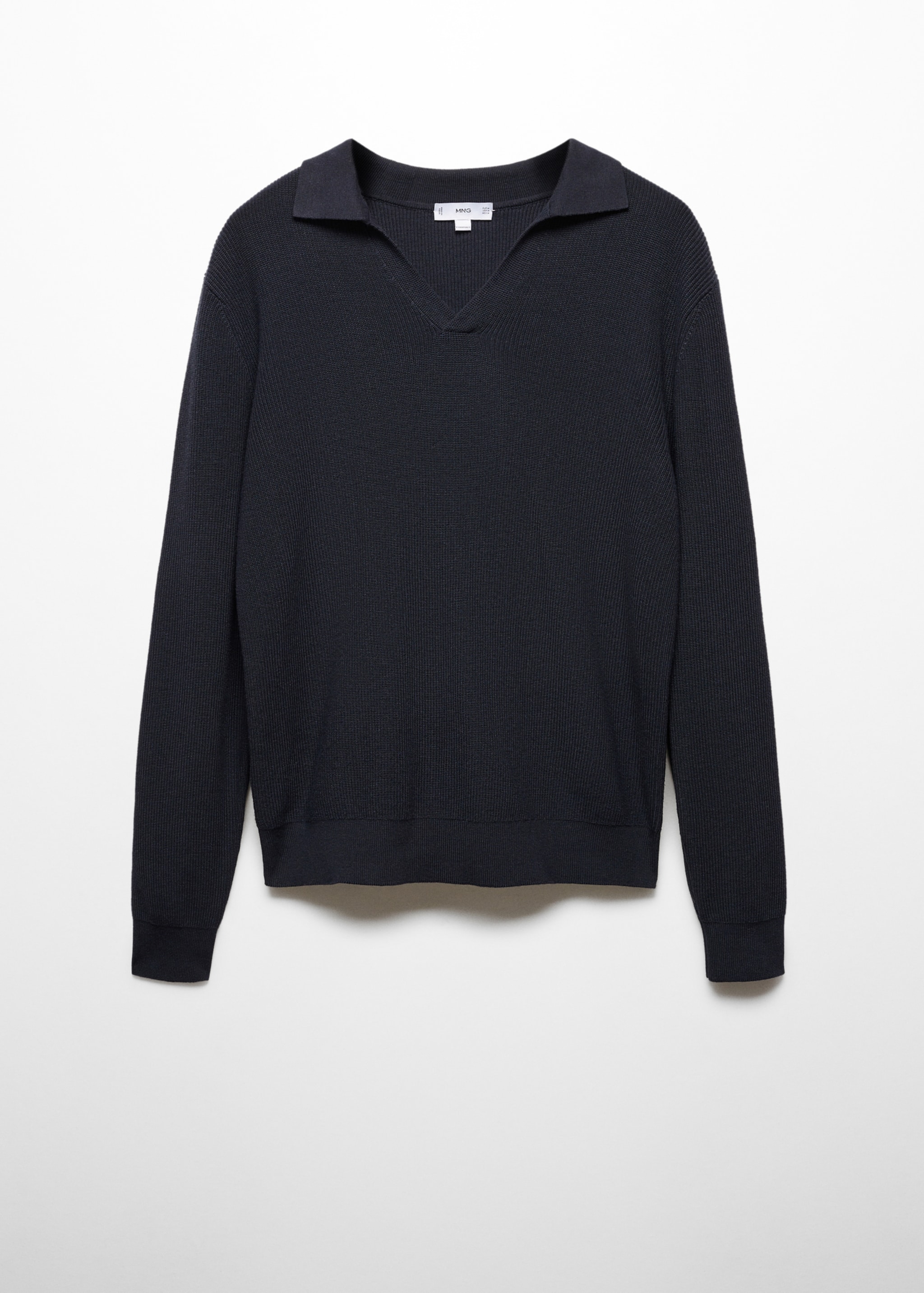 Ribbed knit polo shirt - Article without model