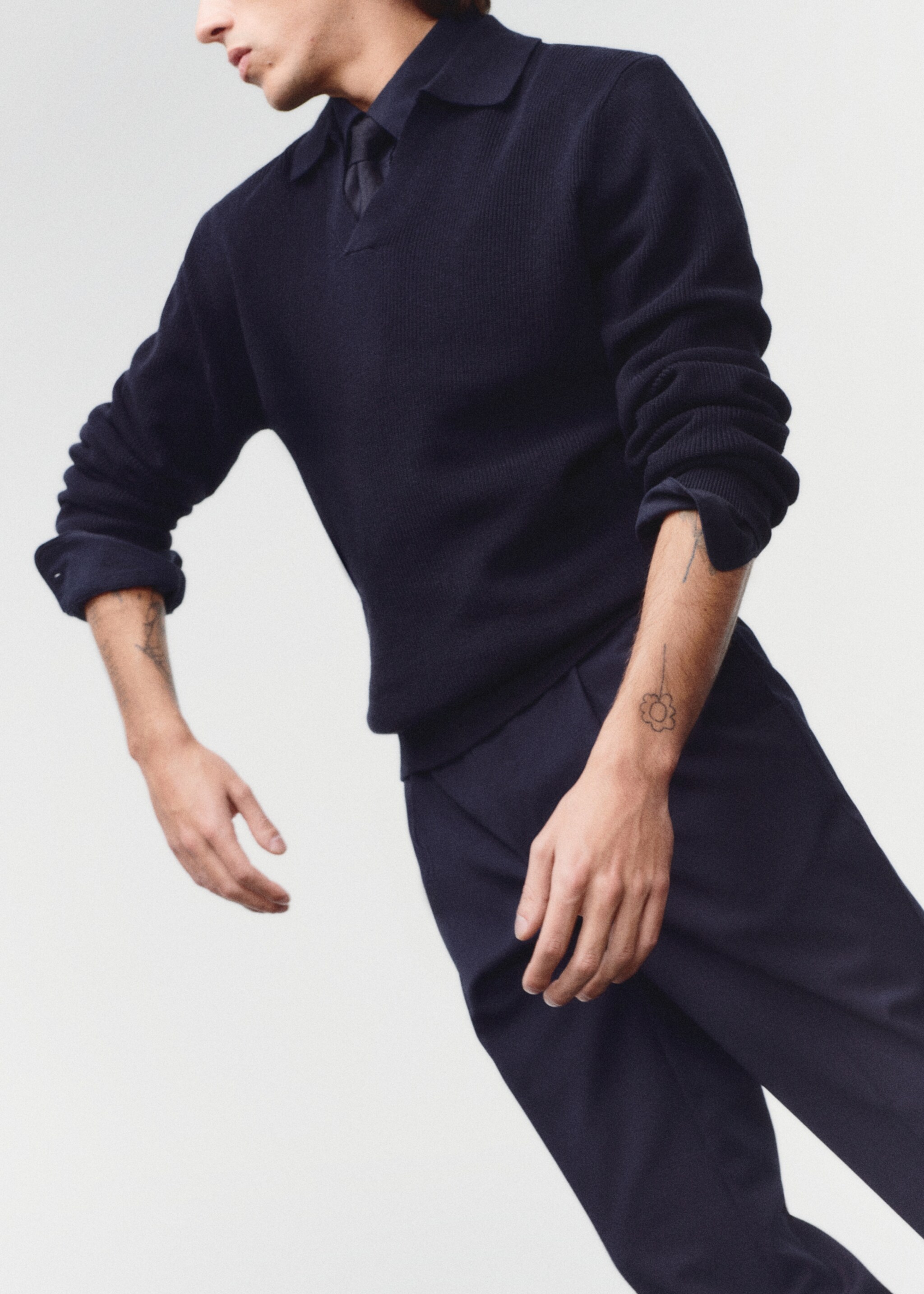 Ribbed knit polo shirt - Details of the article 5