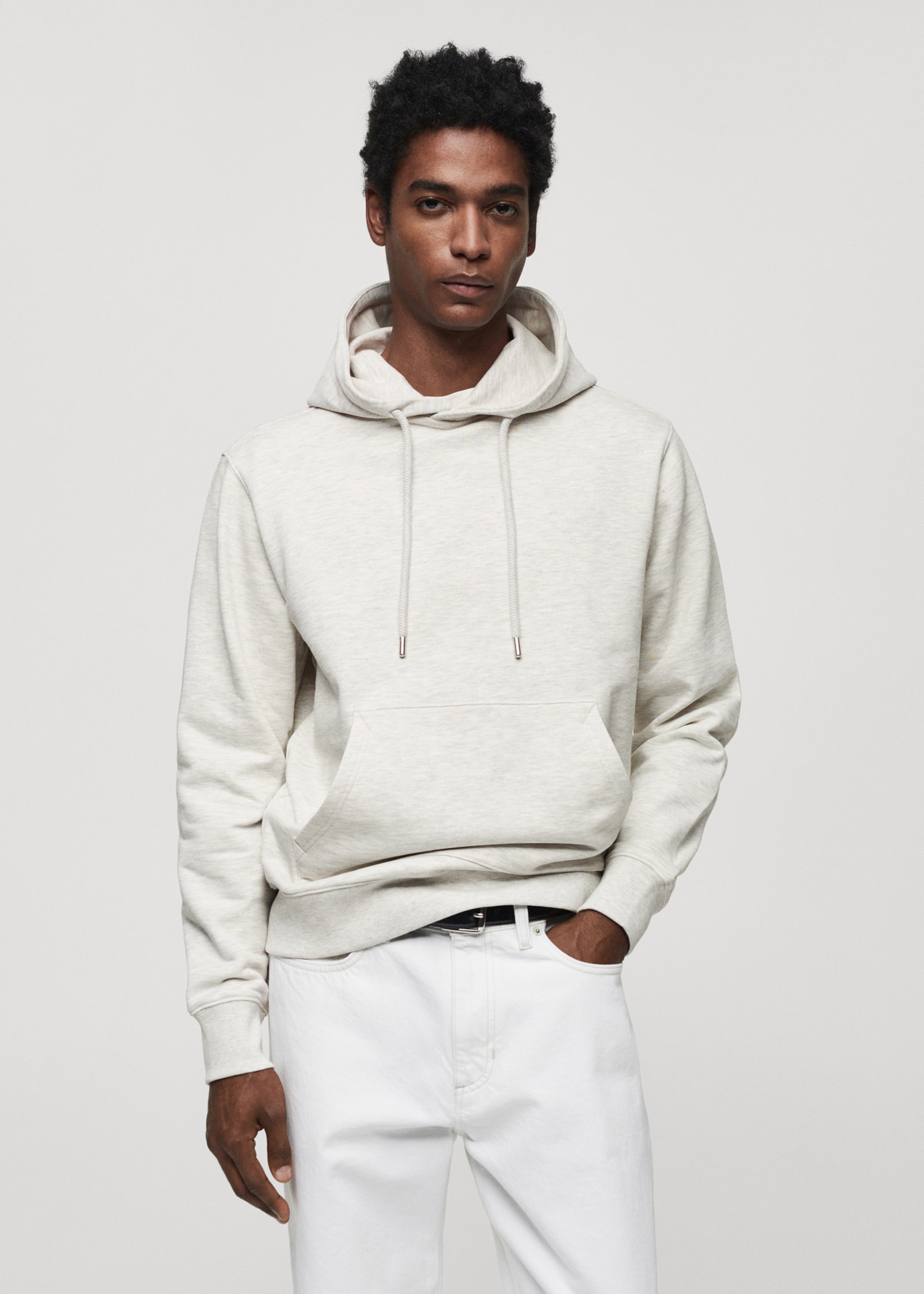 Lätt sweatshirt i bomull huva - Bild av mittparti