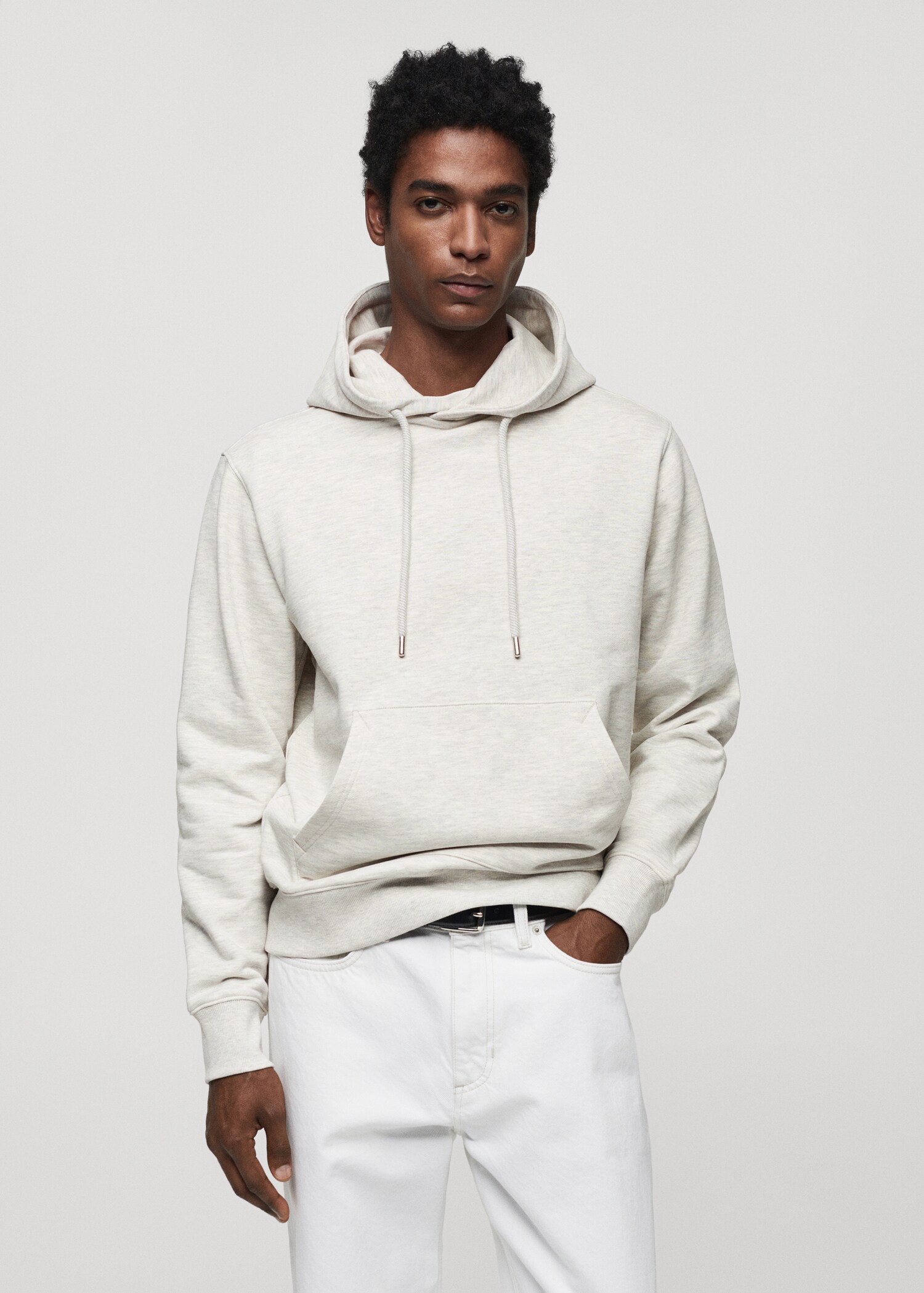 Leichtes Baumwollsweatshirt mit Kapuze - Mittlere Ansicht