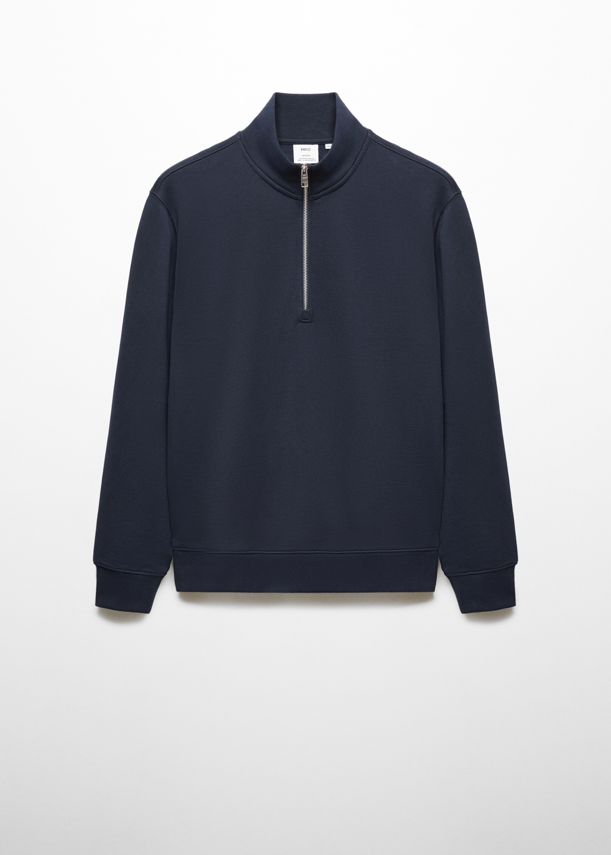 Sweat-shirt coton zip - Article sans modèle, Bleu marine foncé. Ref: 67014462-00.