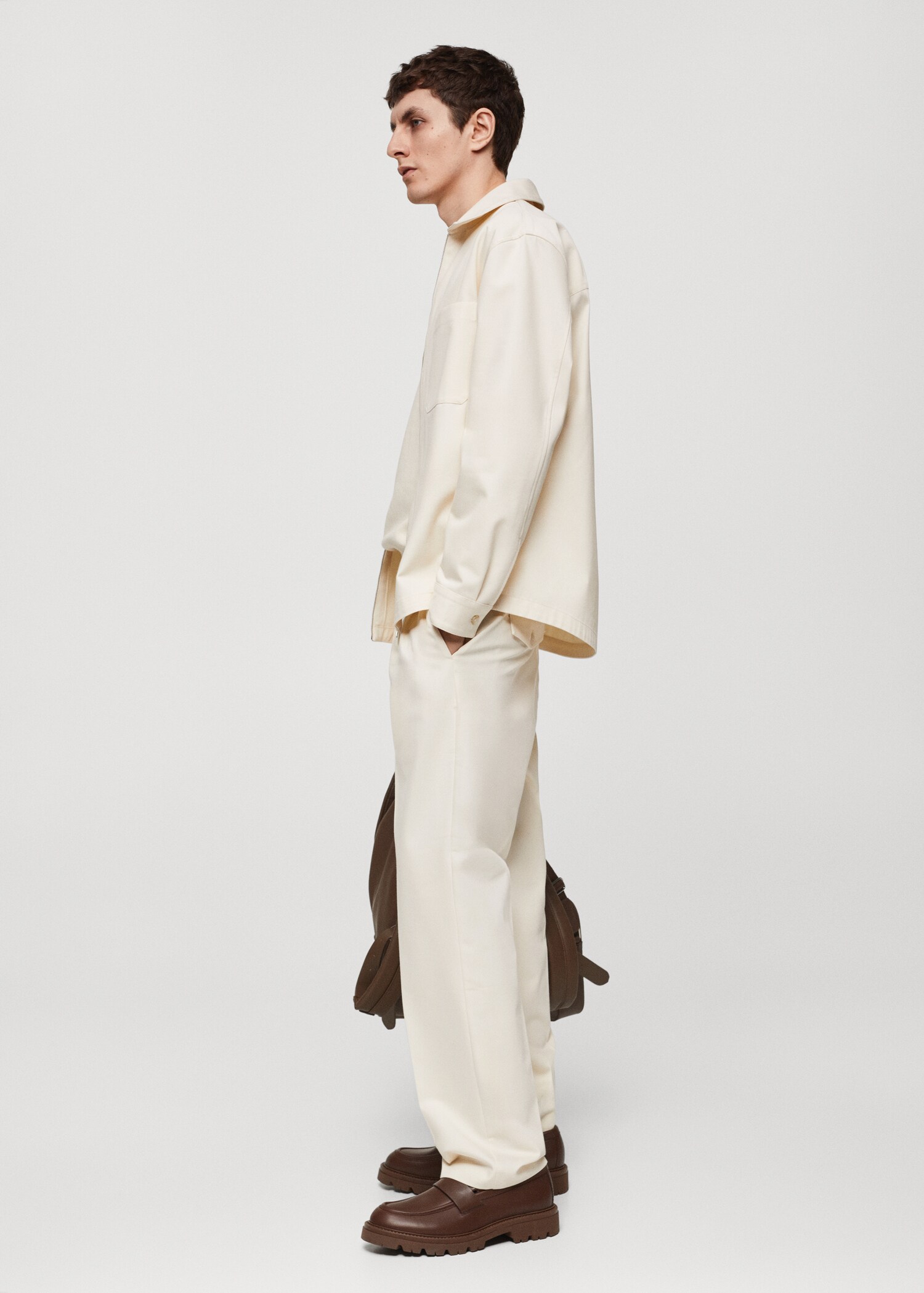 Cotton overshirt with pocket - Details of the article 2