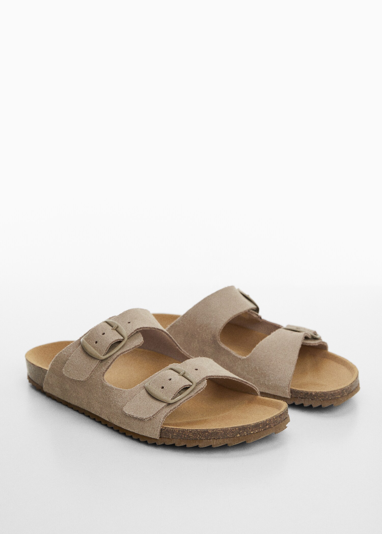 Buckle leather sandals - Medium plane