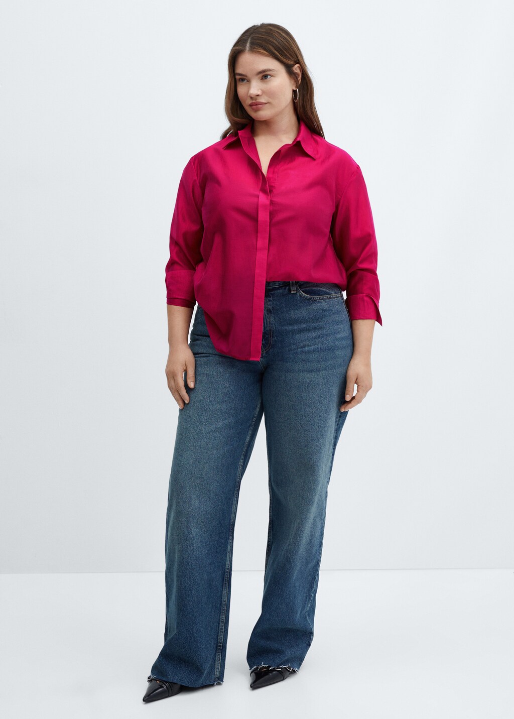 Concealed button shirt - Women | MANGO OUTLET USA