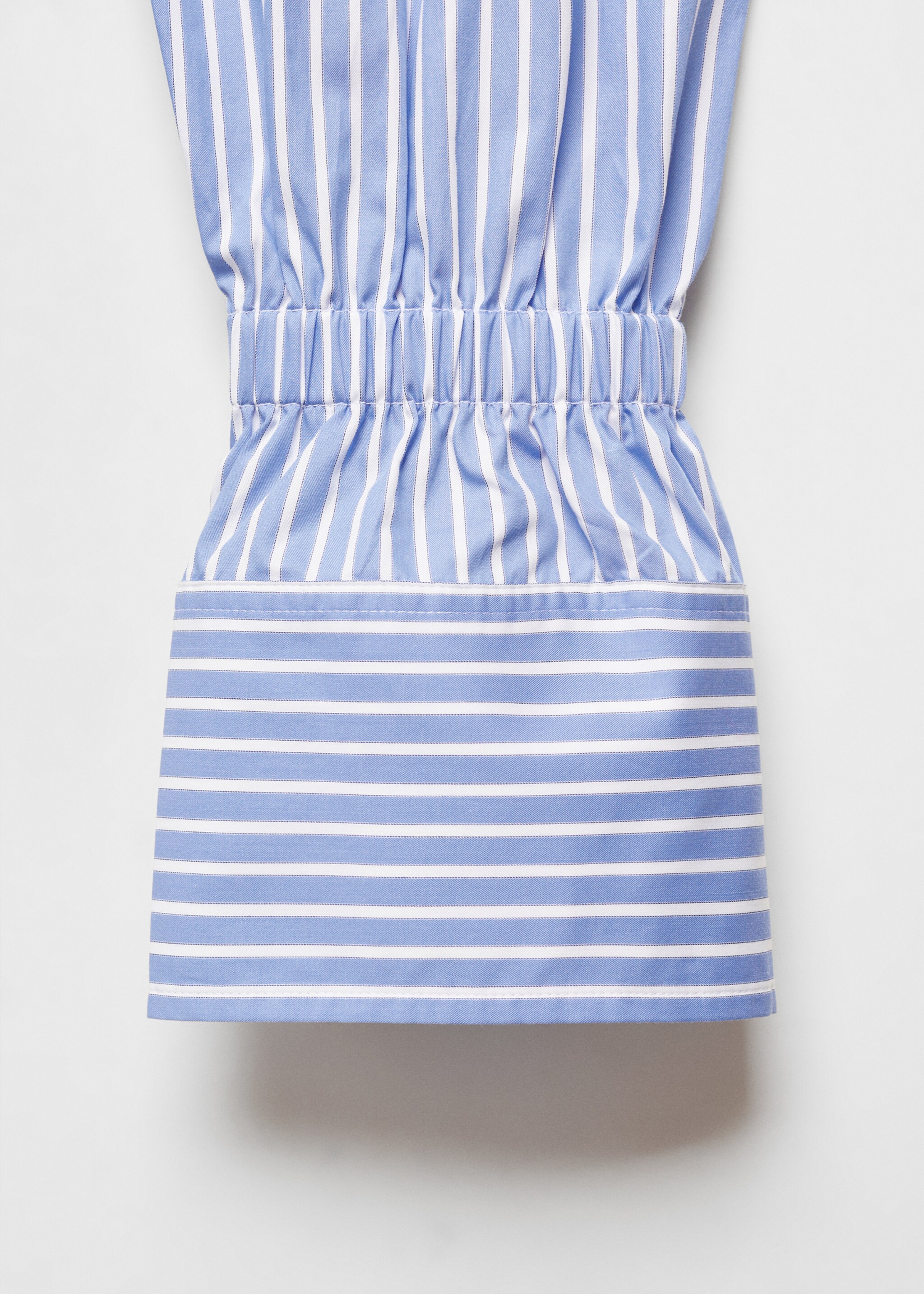 Striped cropped shirt - Details of the article 8, Sky Blue. Ref: 67015737-00.