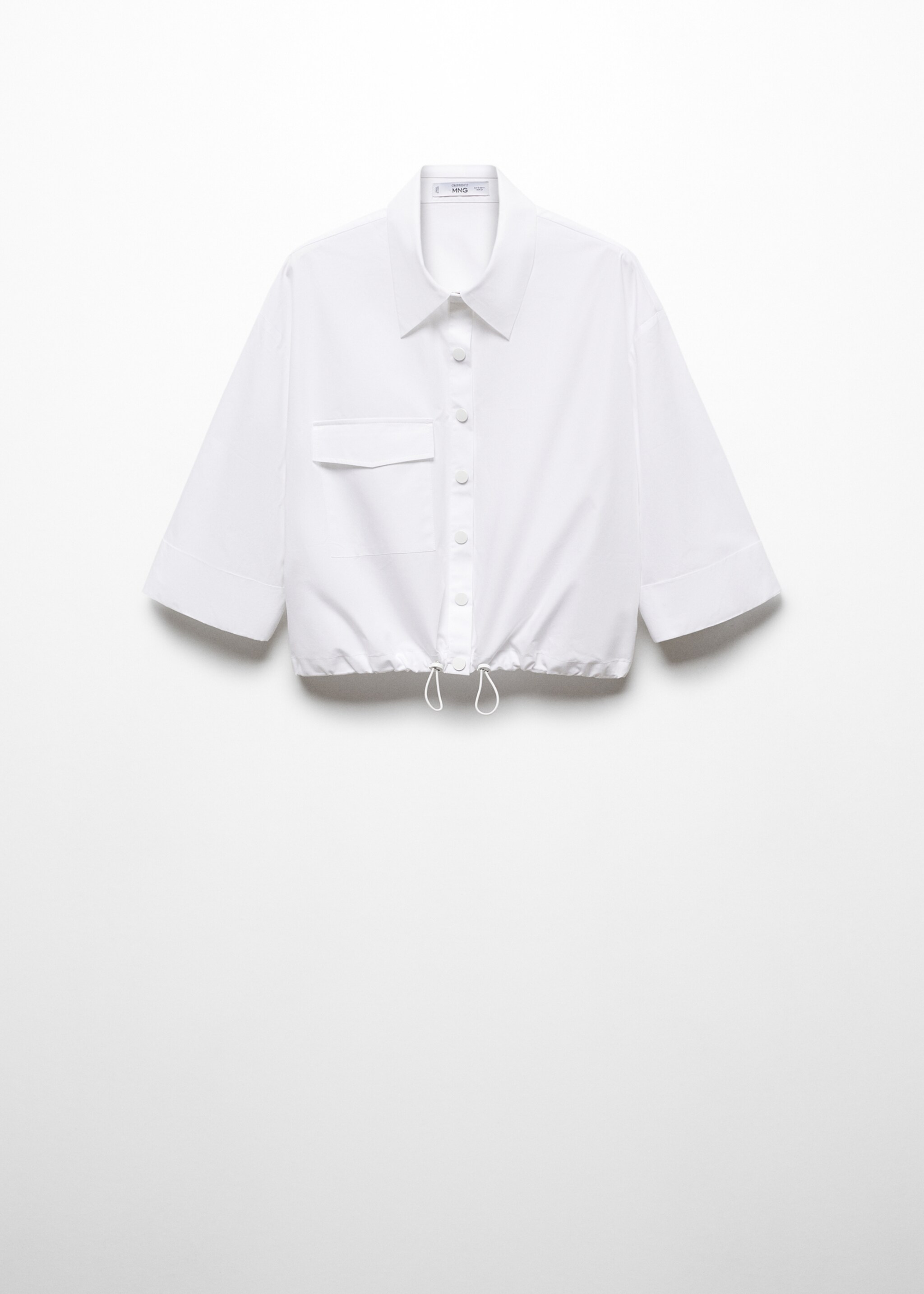 Adjustable hem cotton shirt - Article without model, White. Ref: 67015741-00.
