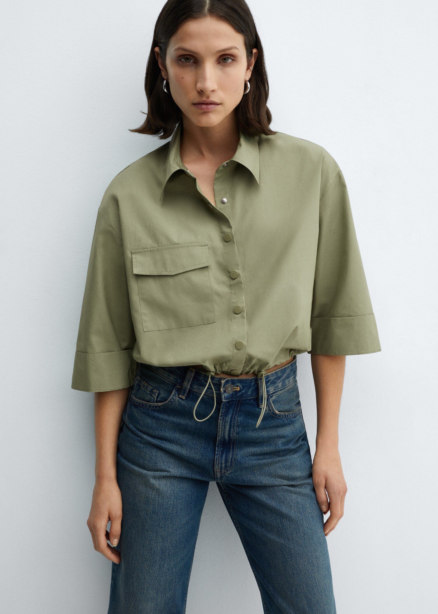 Adjustable hem cotton shirt - Medium plane