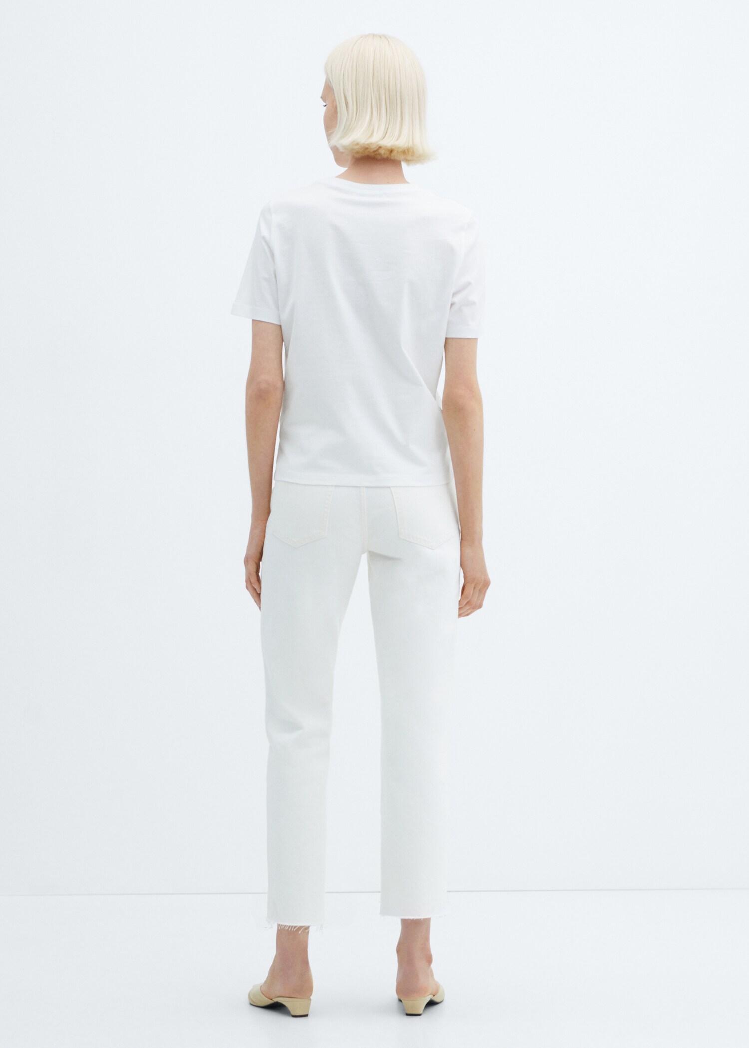 Embroidered cotton T-shirt - Reverse of the article