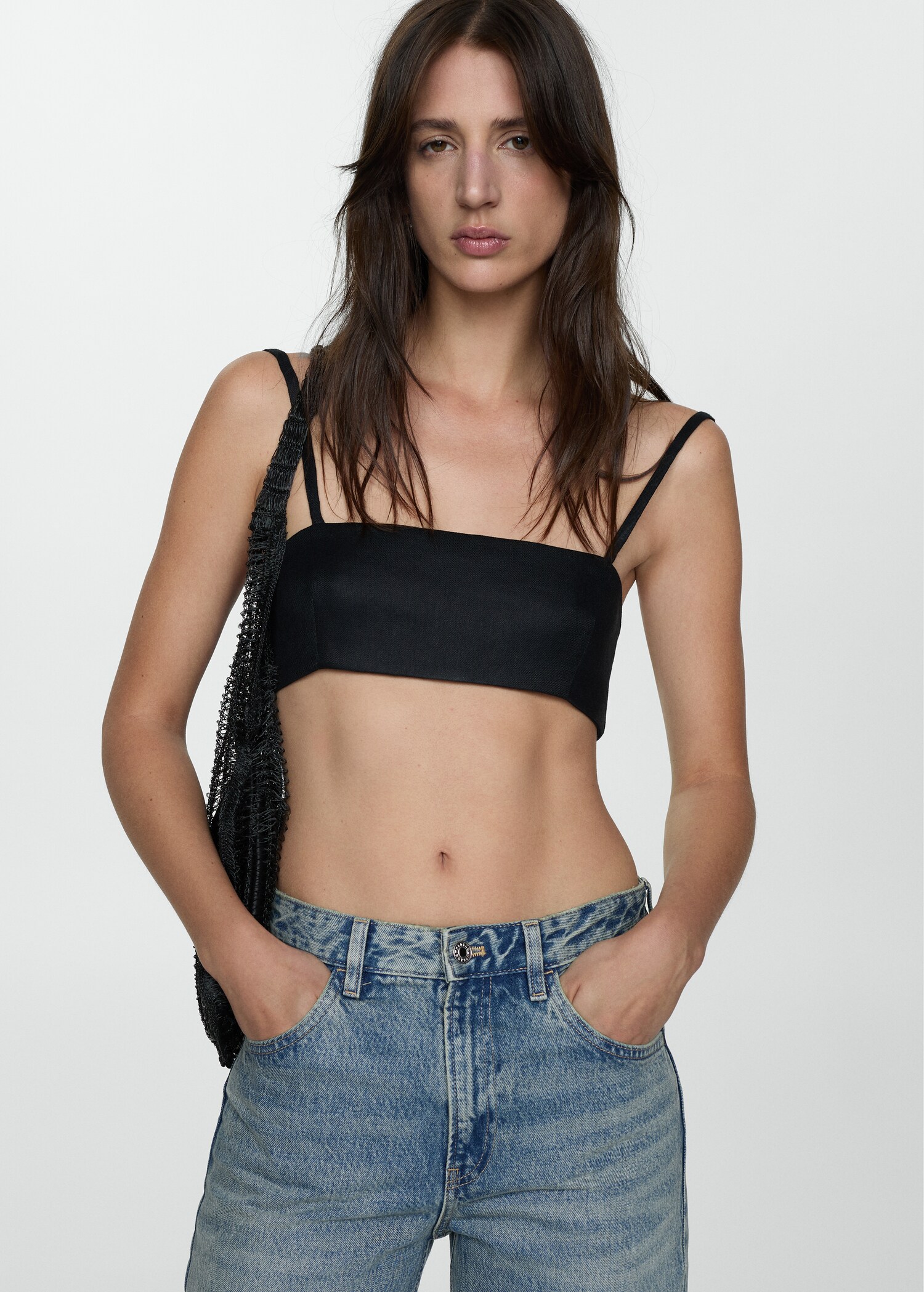 Mid-rise straight jeans - Details of the article 1