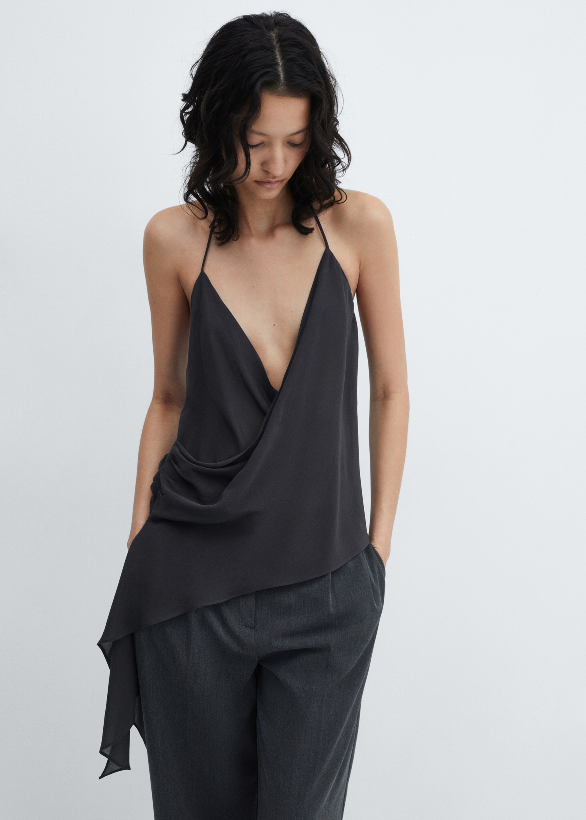 Open-back draped top - Medium plane
