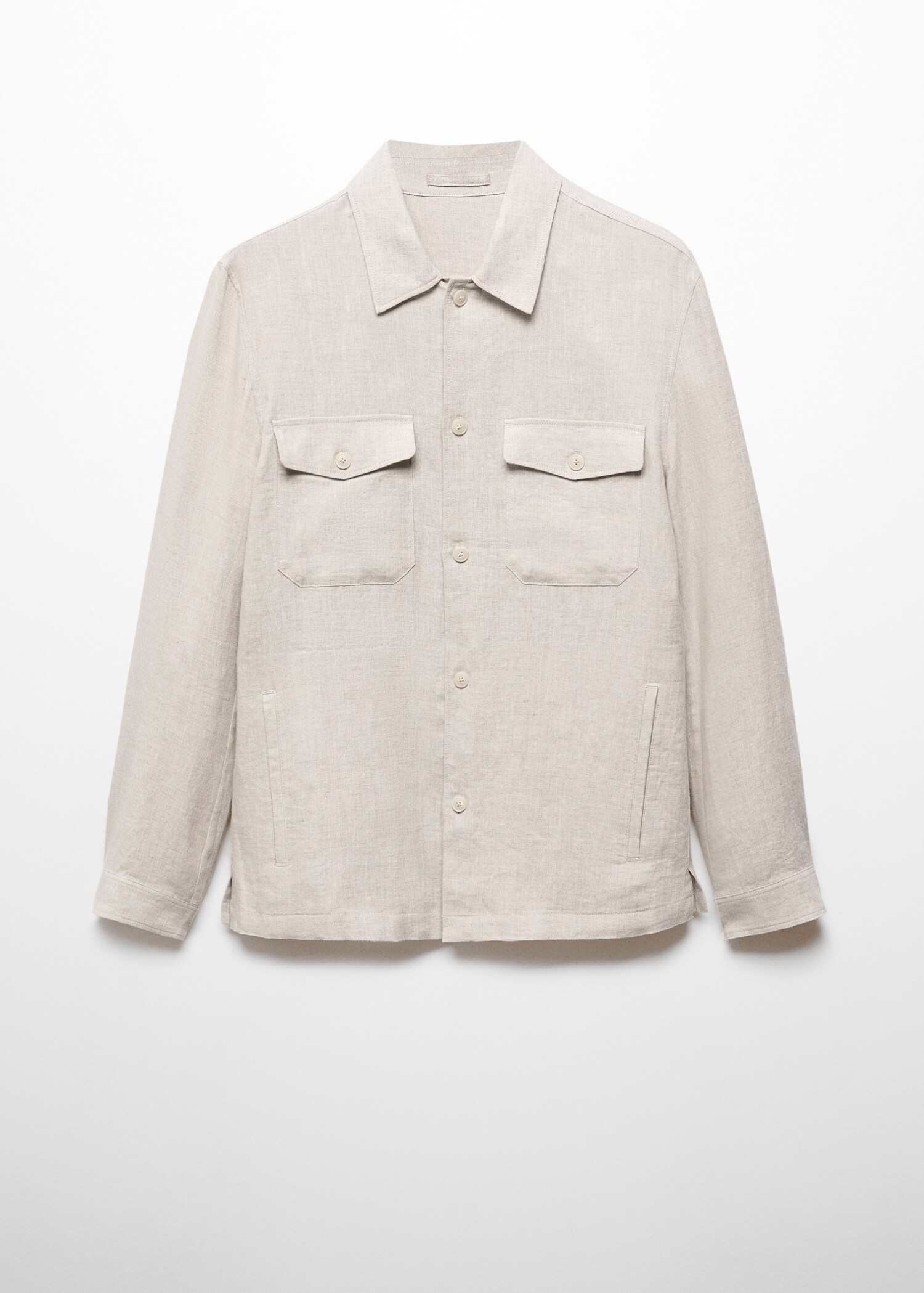 Overshirt 100% λινό τσέπες - Προϊόν χωρίς μοντέλο