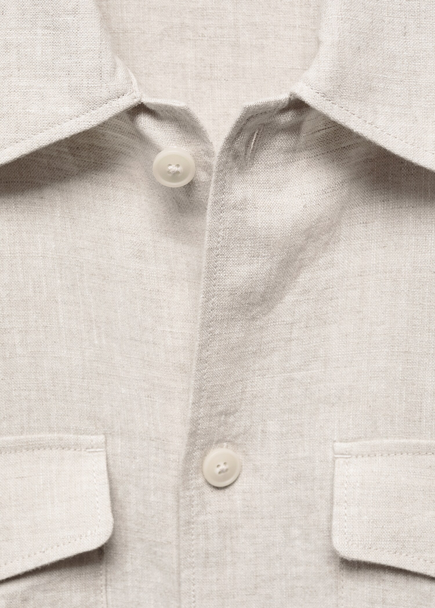 Overshirt 100% λινό τσέπες - Λεπτομέρεια του προϊόντος 8