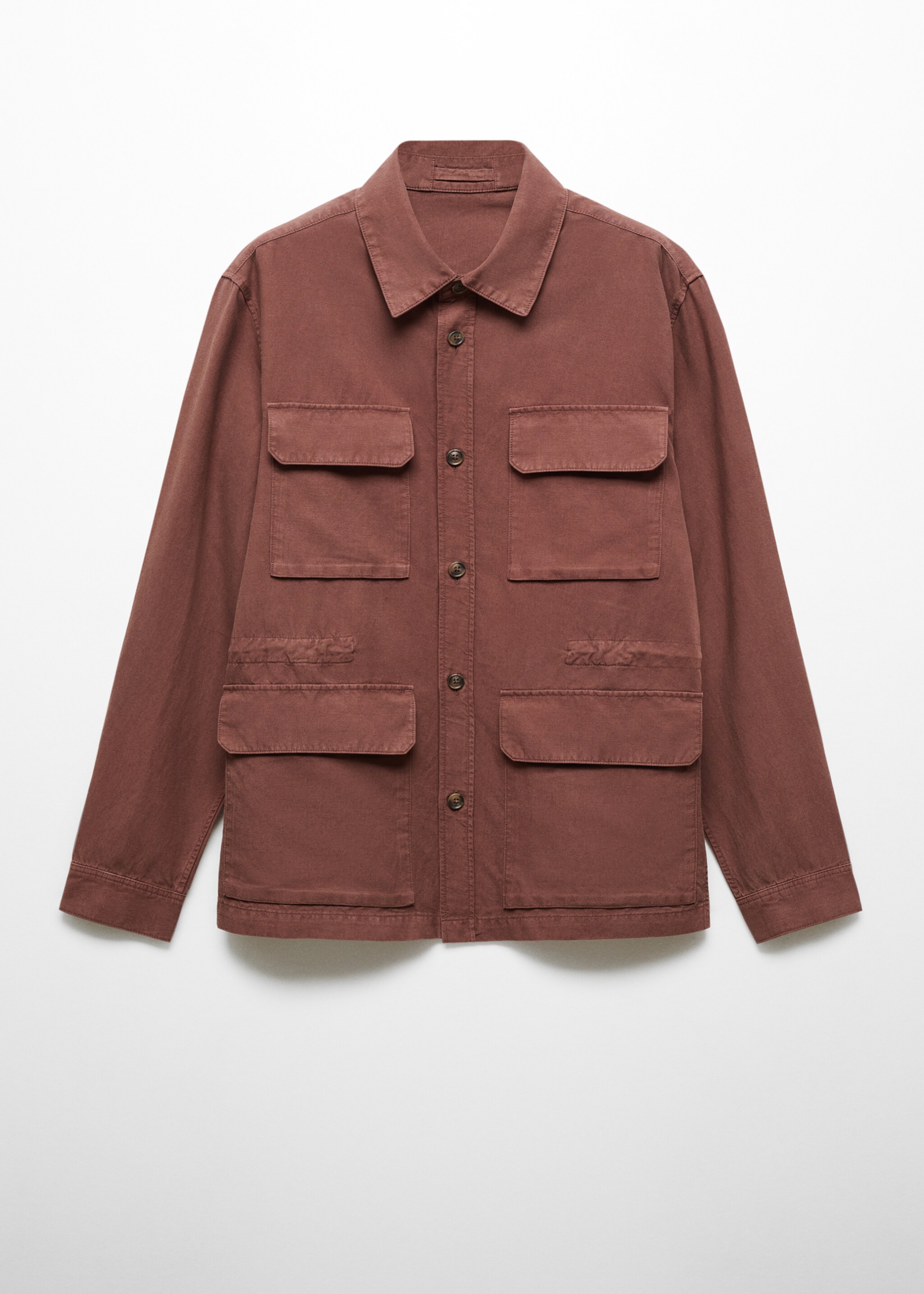 Sobrecamisa de linho com bolsos - Artigo sem modelo