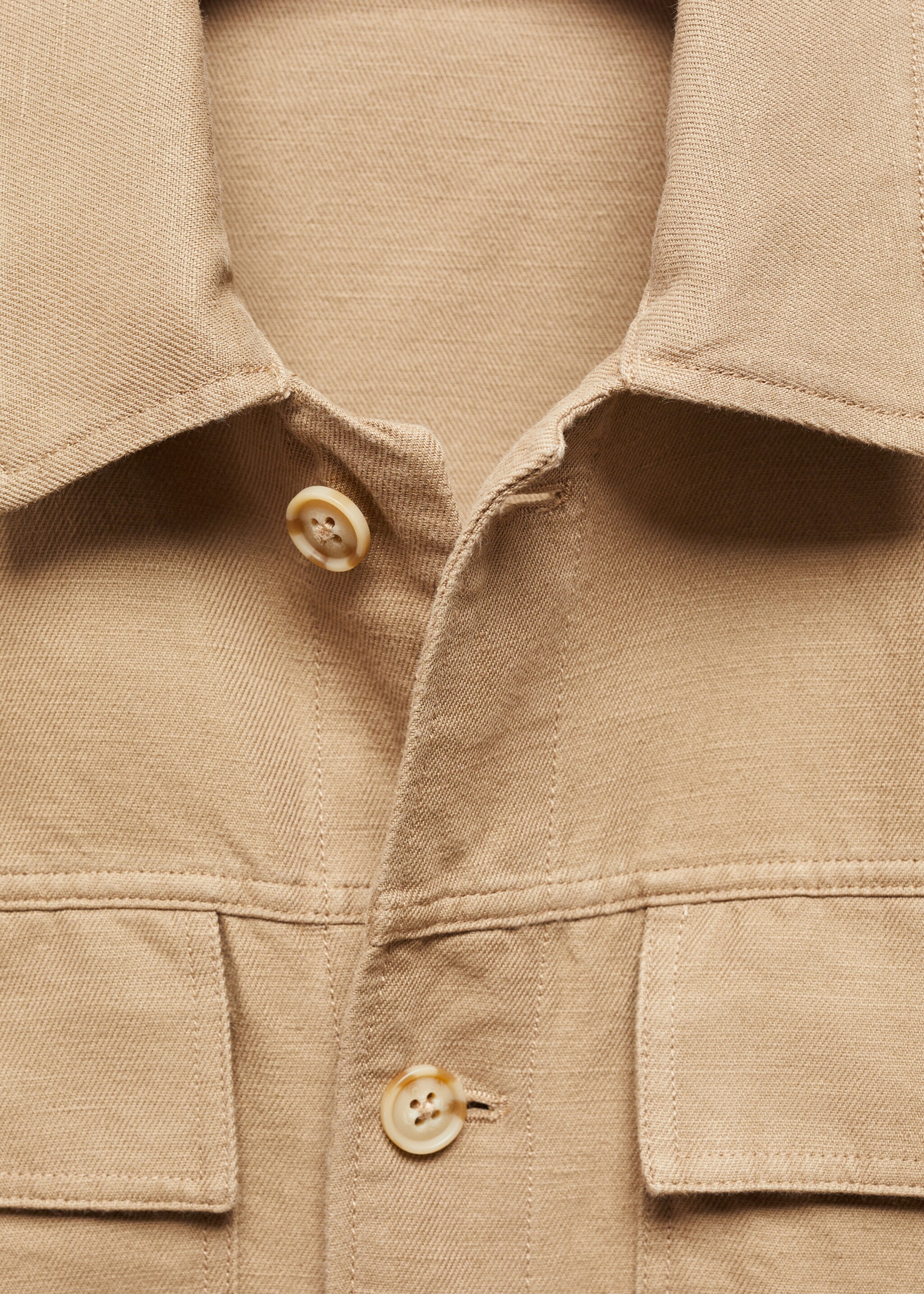 Linen cotton overshirt with pockets - Details of the article 8