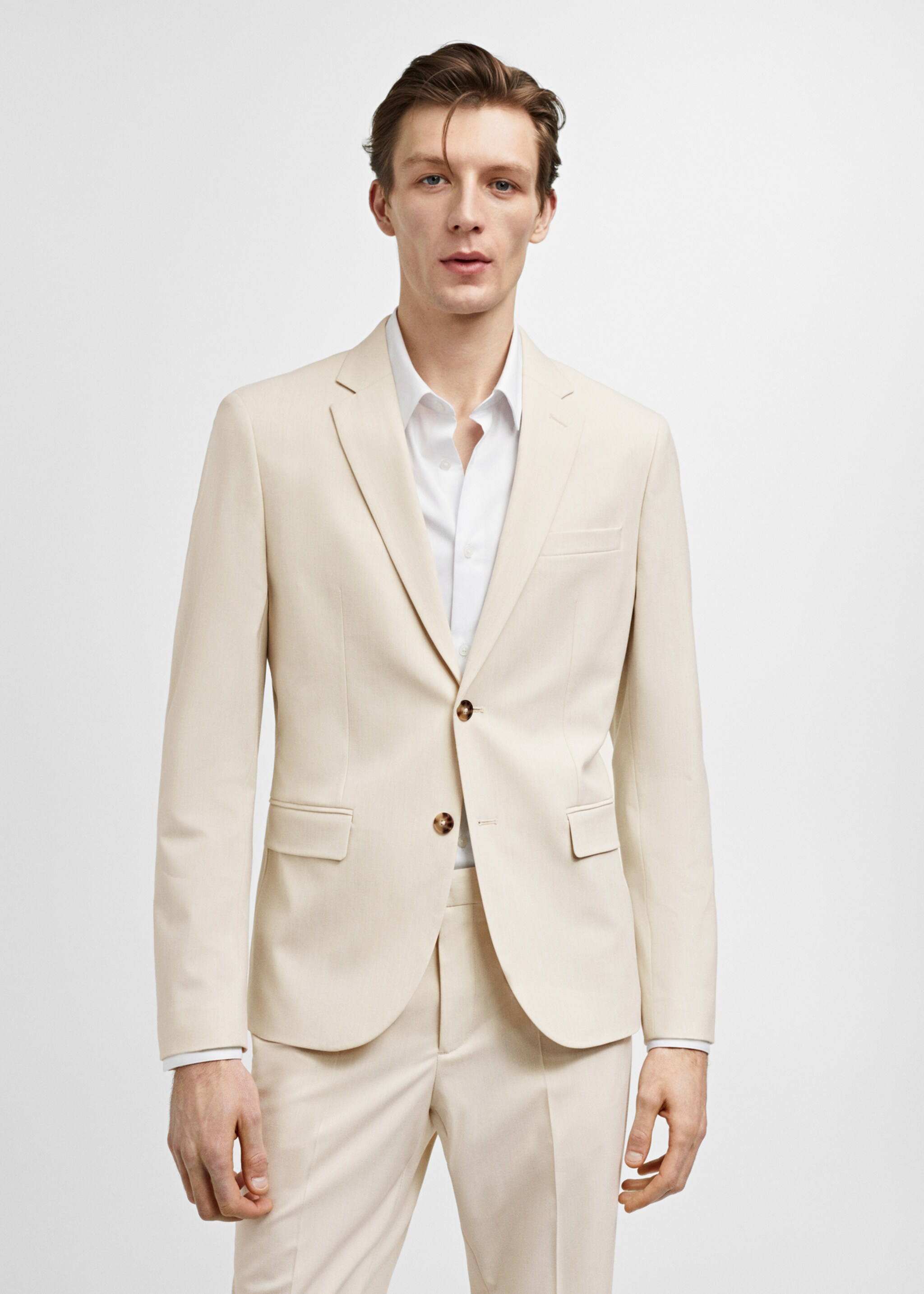 Super slim fit sako za odijelo od rastezljive tkanine - Prikaz srednjeg dijela