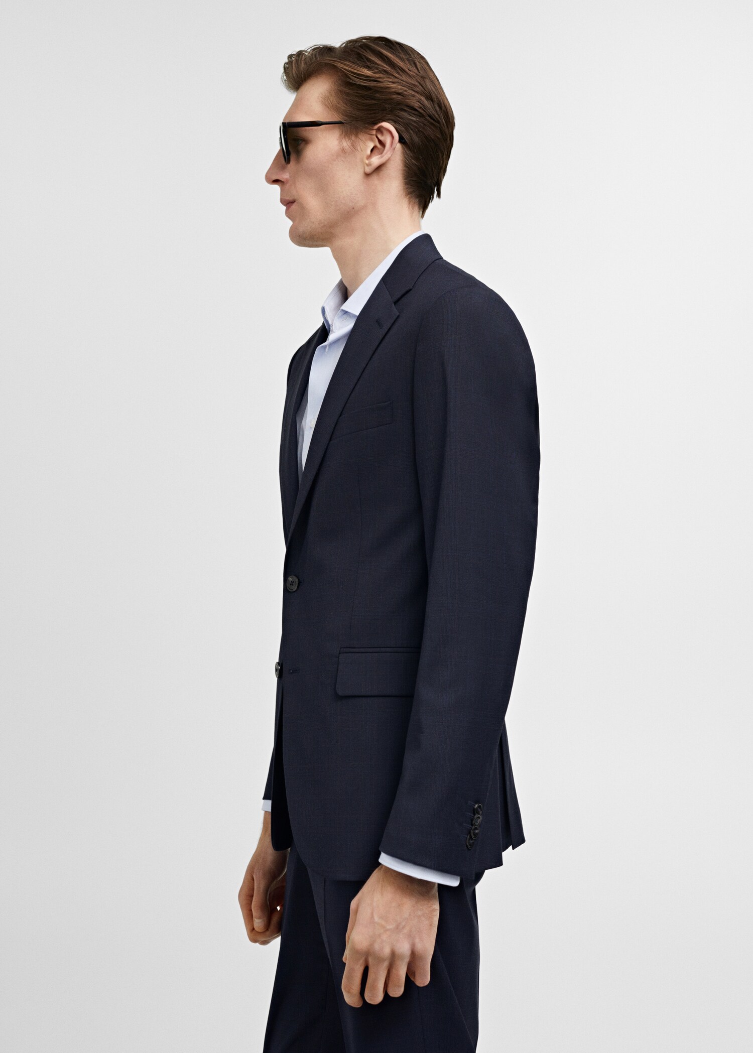 Stretch-fabric slim-fit suit jacket - Details of the article 2
