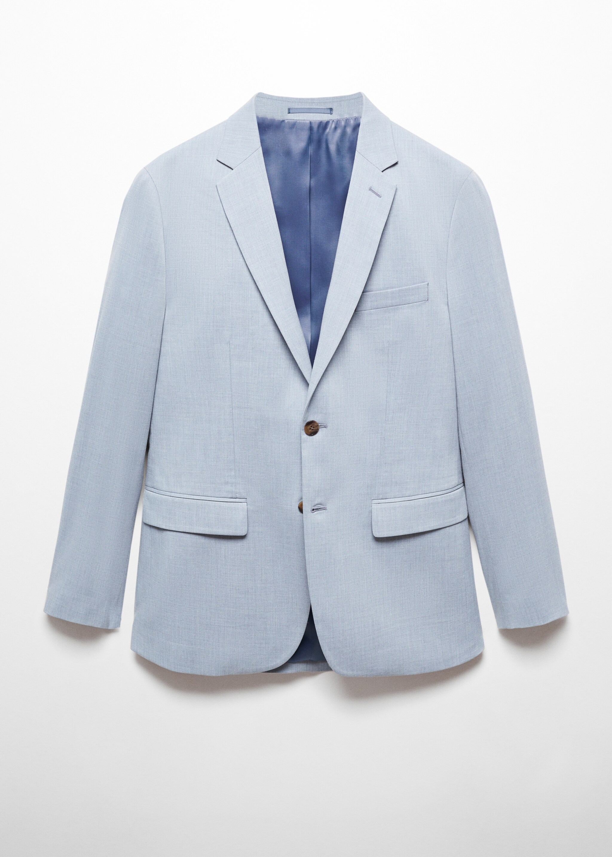 Super slim-fit suit jacket in stretch fabric - Article without model, Sky Blue. Ref: 67015985-00.