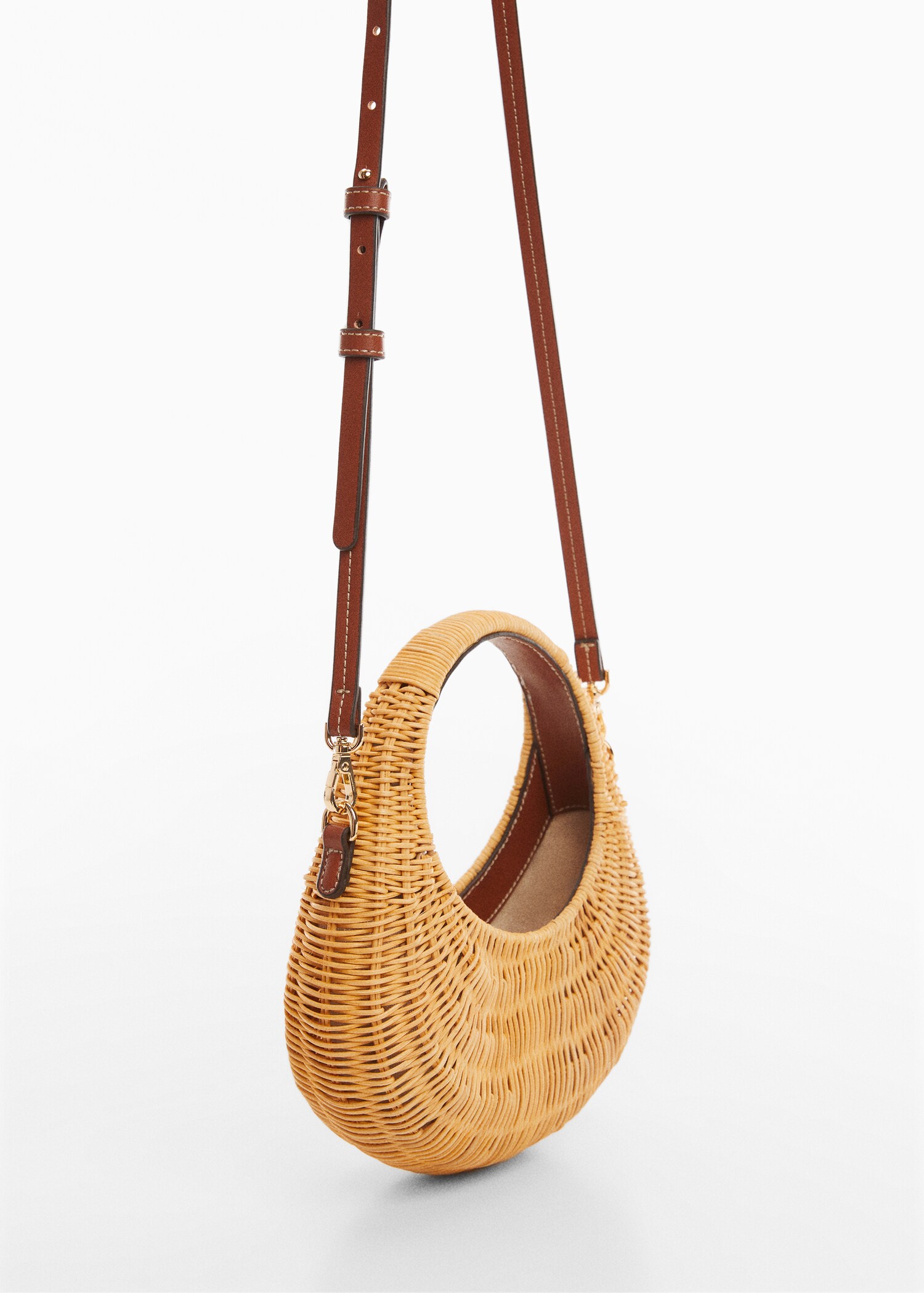 Rattan bag with double handle - Medium plane