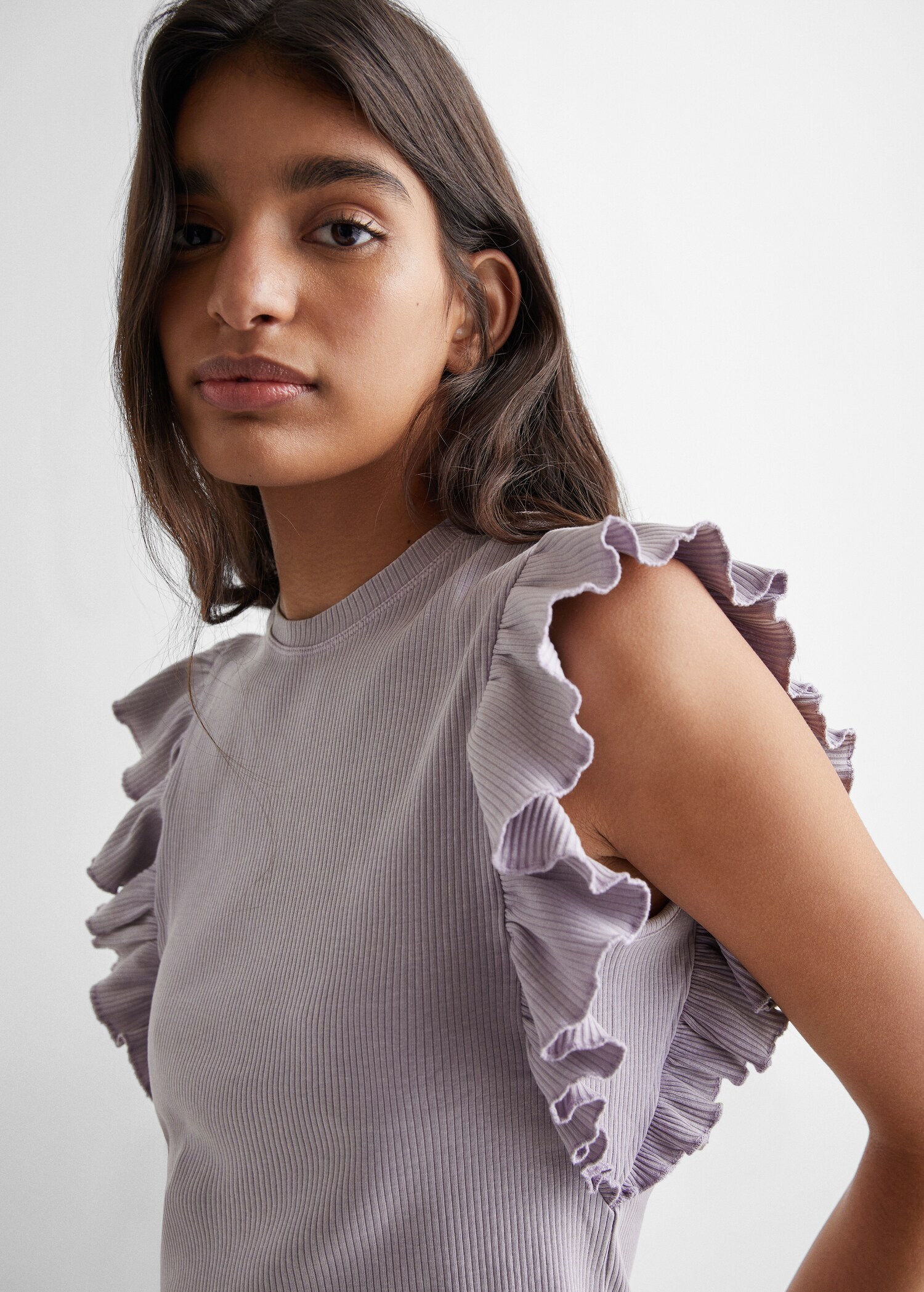 Frills cotton t-shirt - Details of the article 1