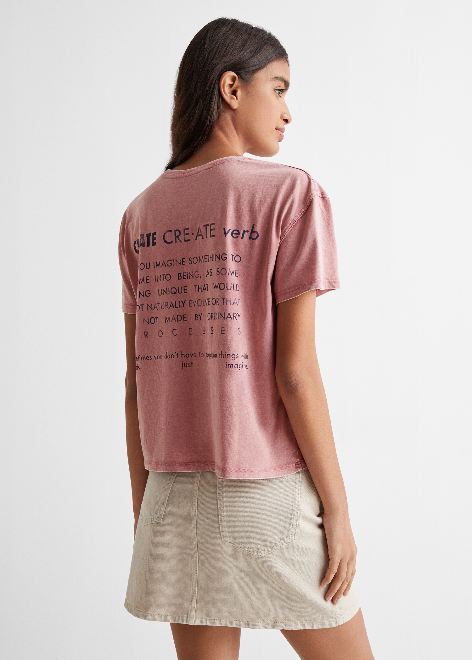 T-Shirt mit Textaufdruck - Rückseite des Artikels