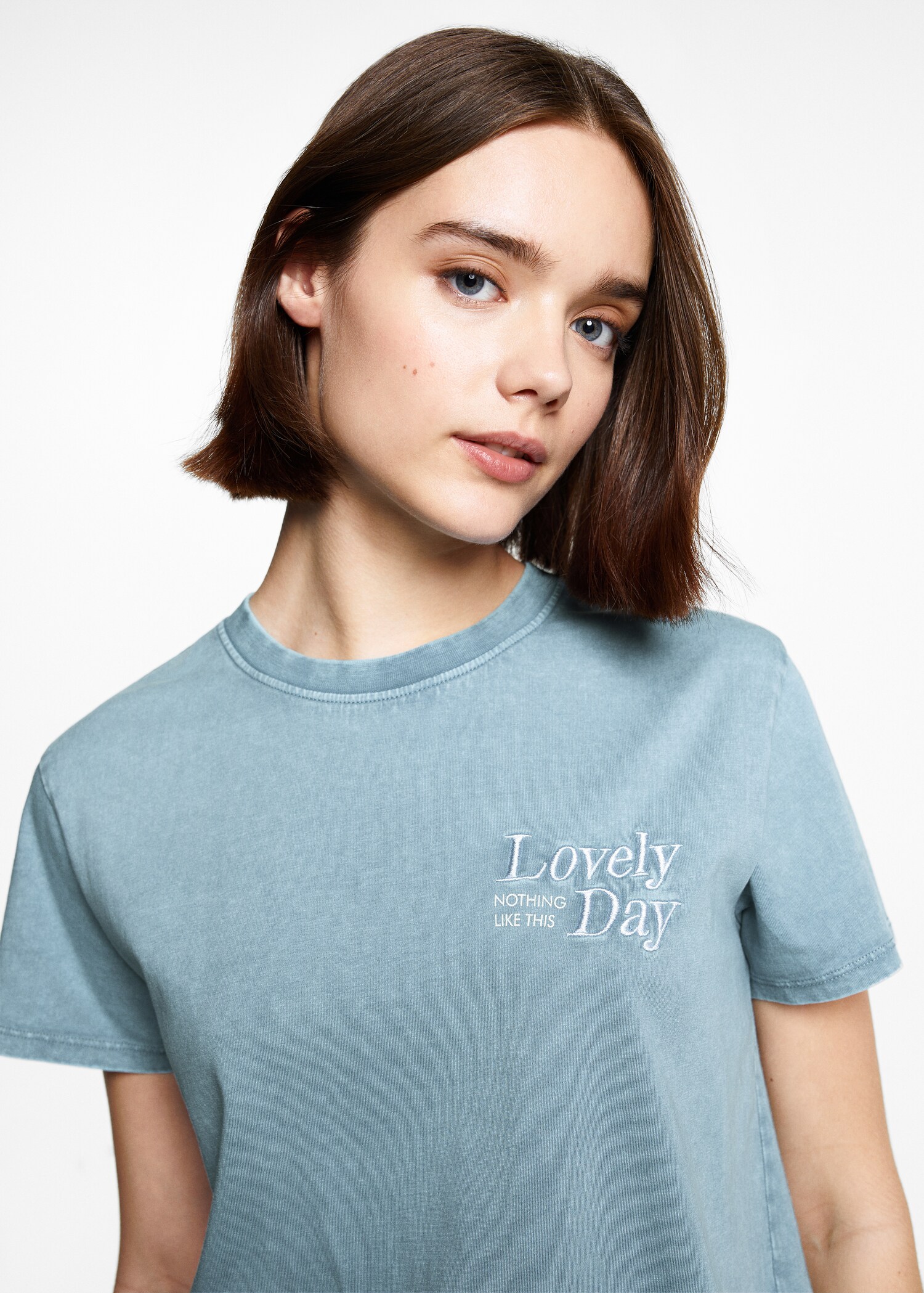 Embroidered message T-shirt - Details of the article 1