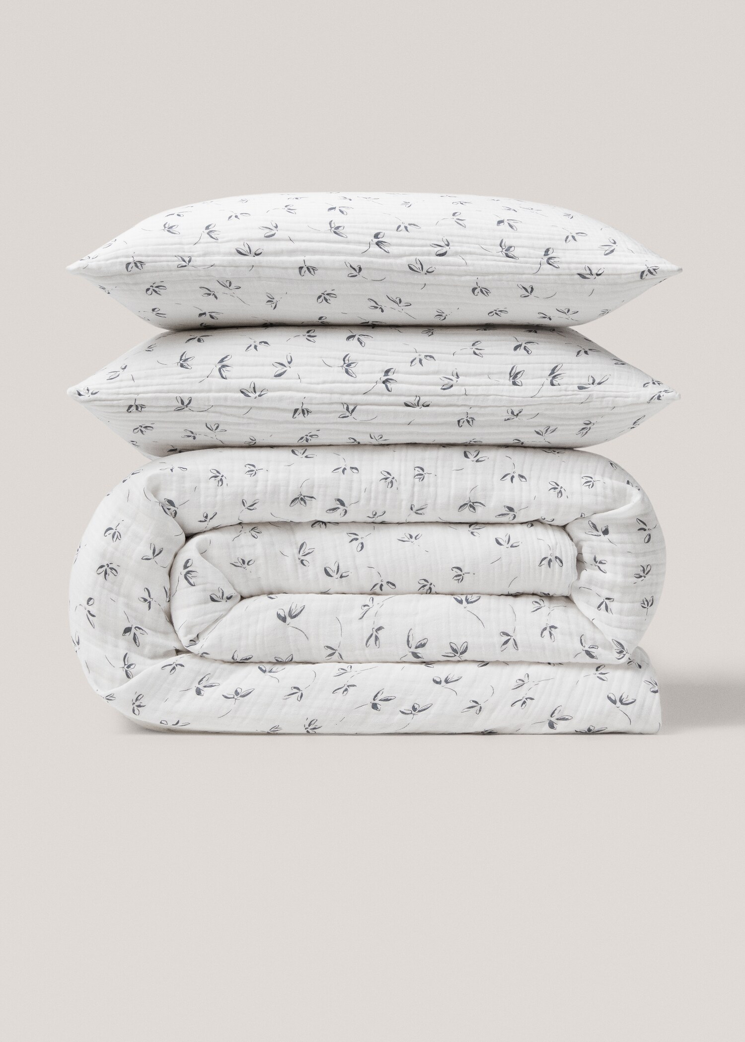 Floral-print chiffon duvet cover for queen bed - Article without model