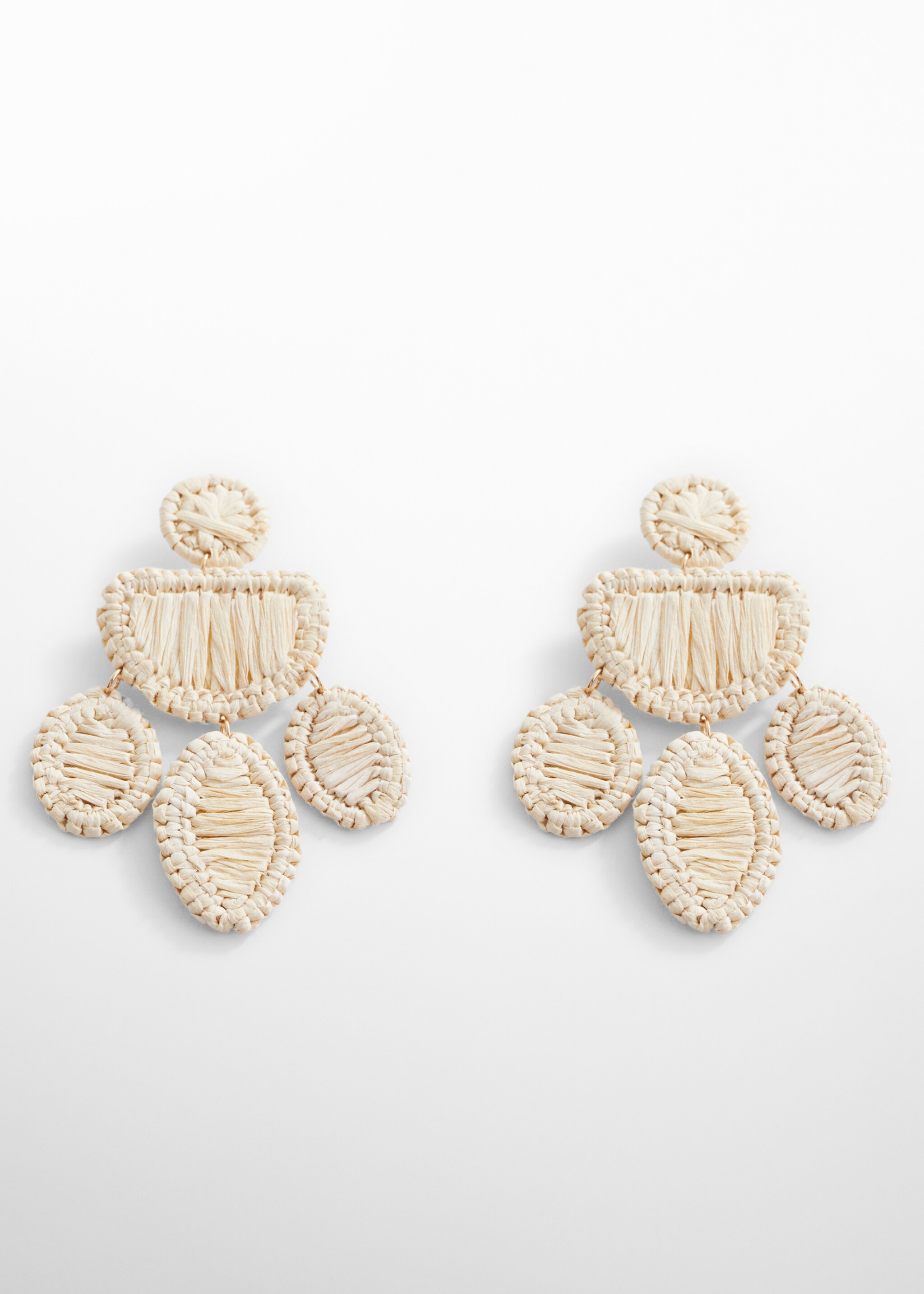 Lange raffia oorbellen - Artikel zonder model