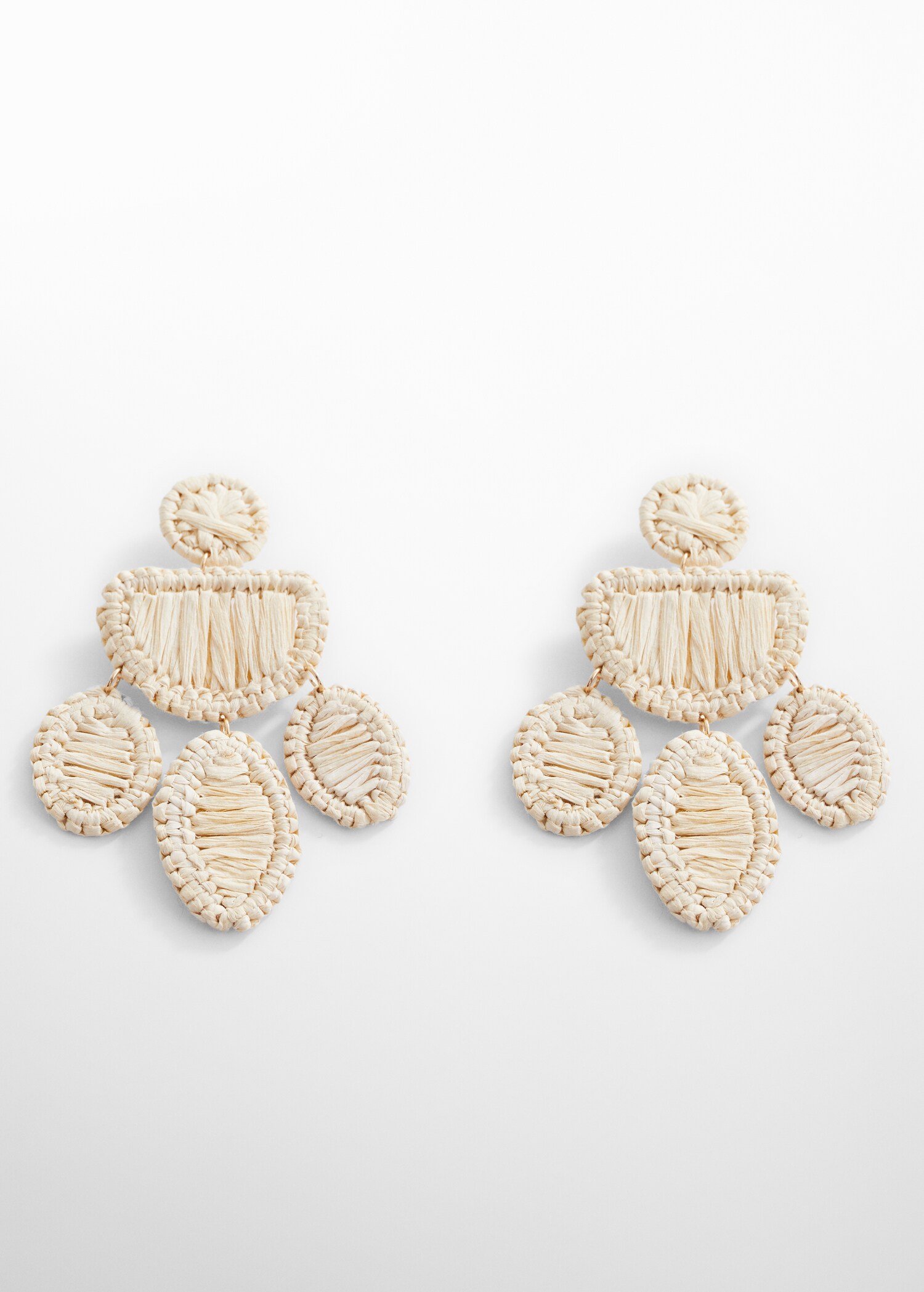 Lange raffia oorbellen - Artikel zonder model