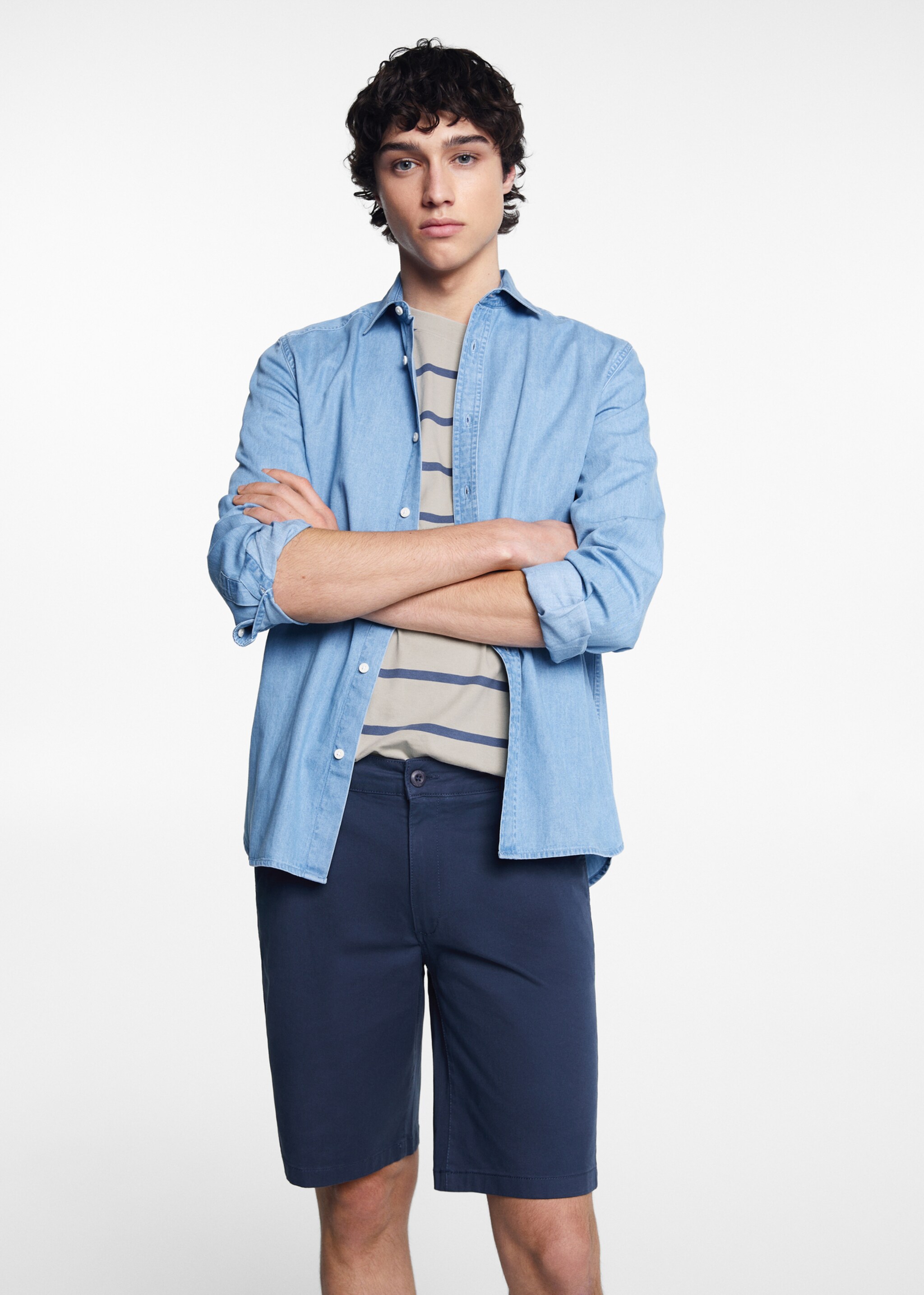 Bermuda slim-fit cotone - Piano medio