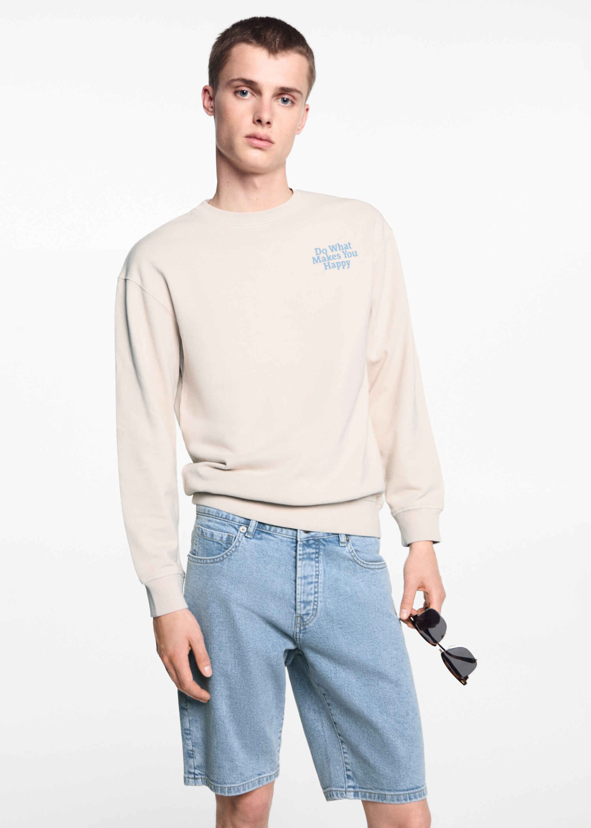 Denimbermudas i denim - Bild av mittparti