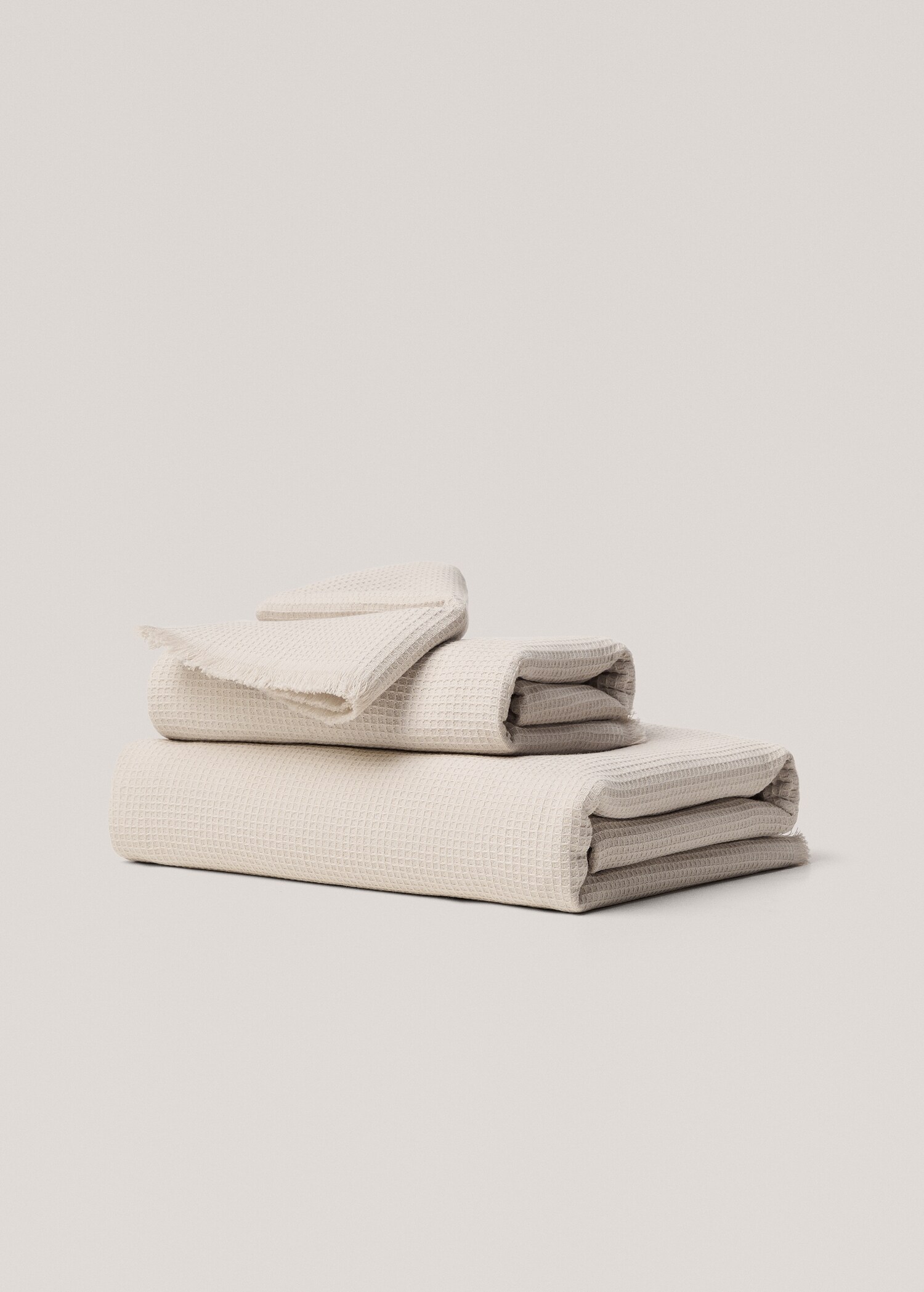 Asciugamano bagno cotone waffle frange 90x150 cm - Dettaglio dell'articolo 3