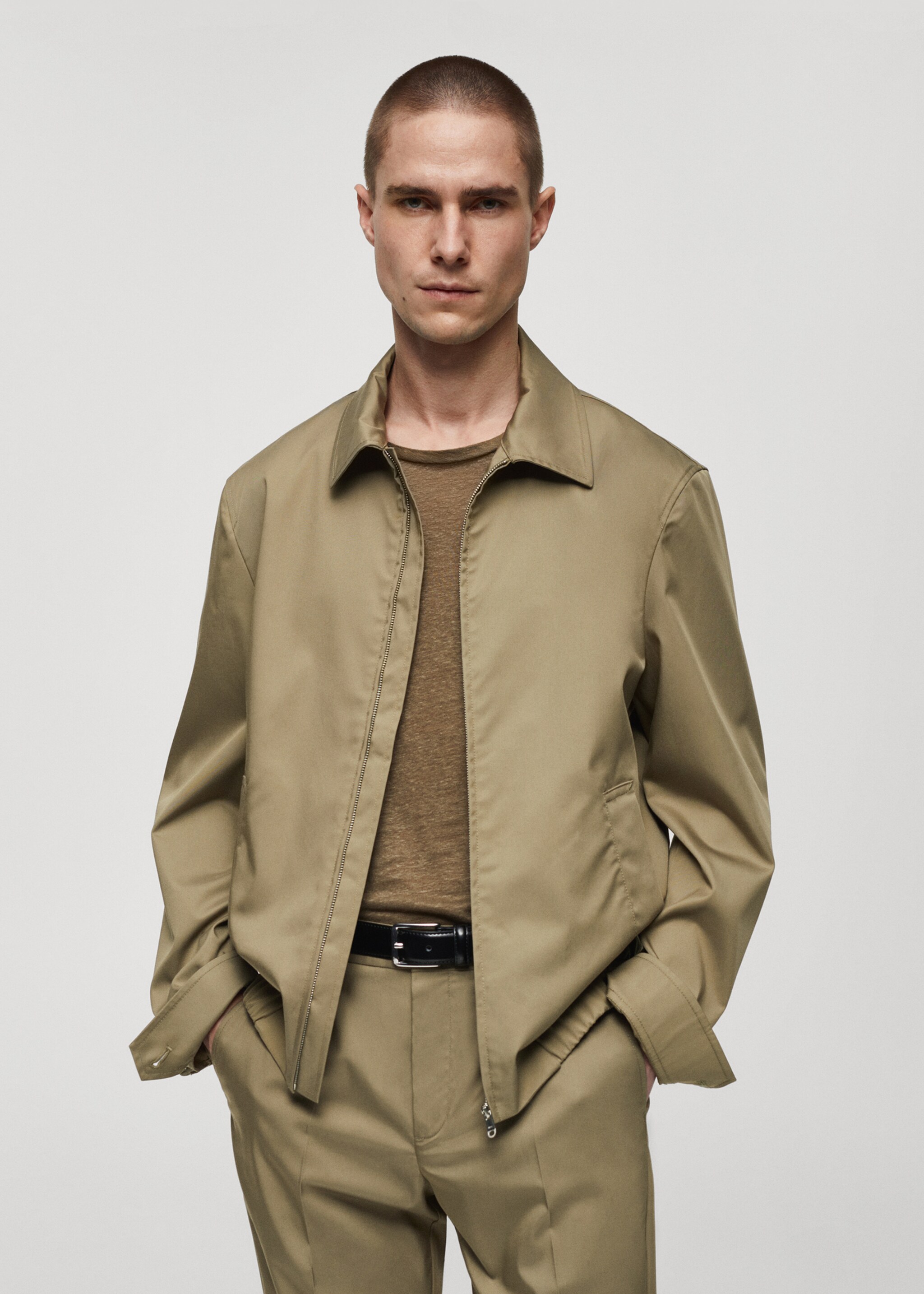 Bomber jacket with zip - Medium plane