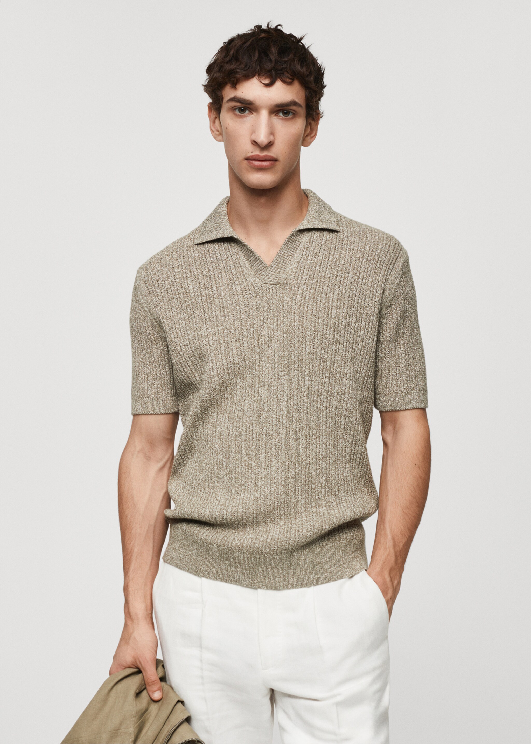 Polo maille coton chiné - Plan moyen